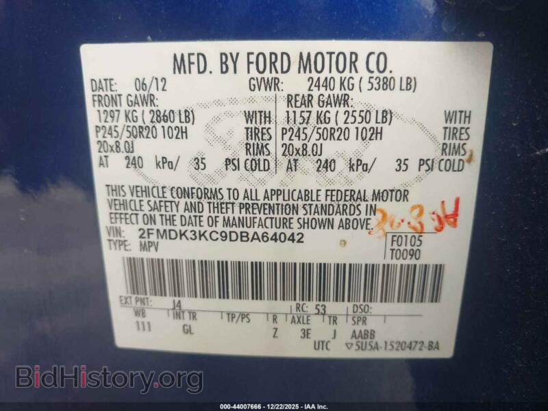 2013 Ford EDGE (VIN 2FMDK3KC9DBA64042) — photo 9 of 11