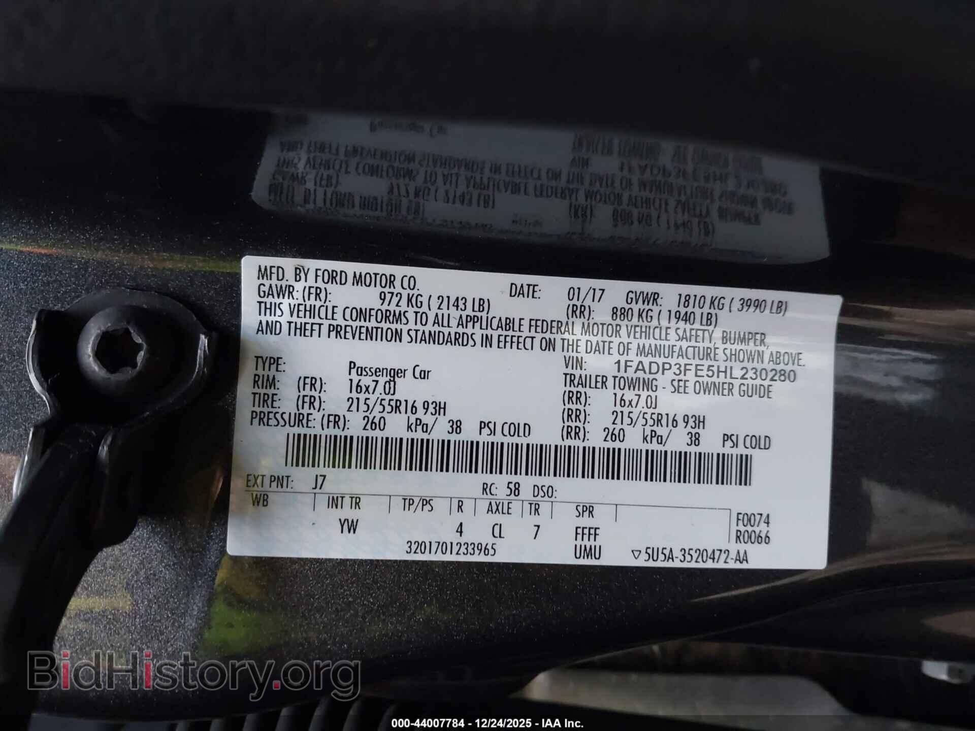 2017 FORD FOCUS - VIN: 1FADP3FE5HL230280 - Фото 9