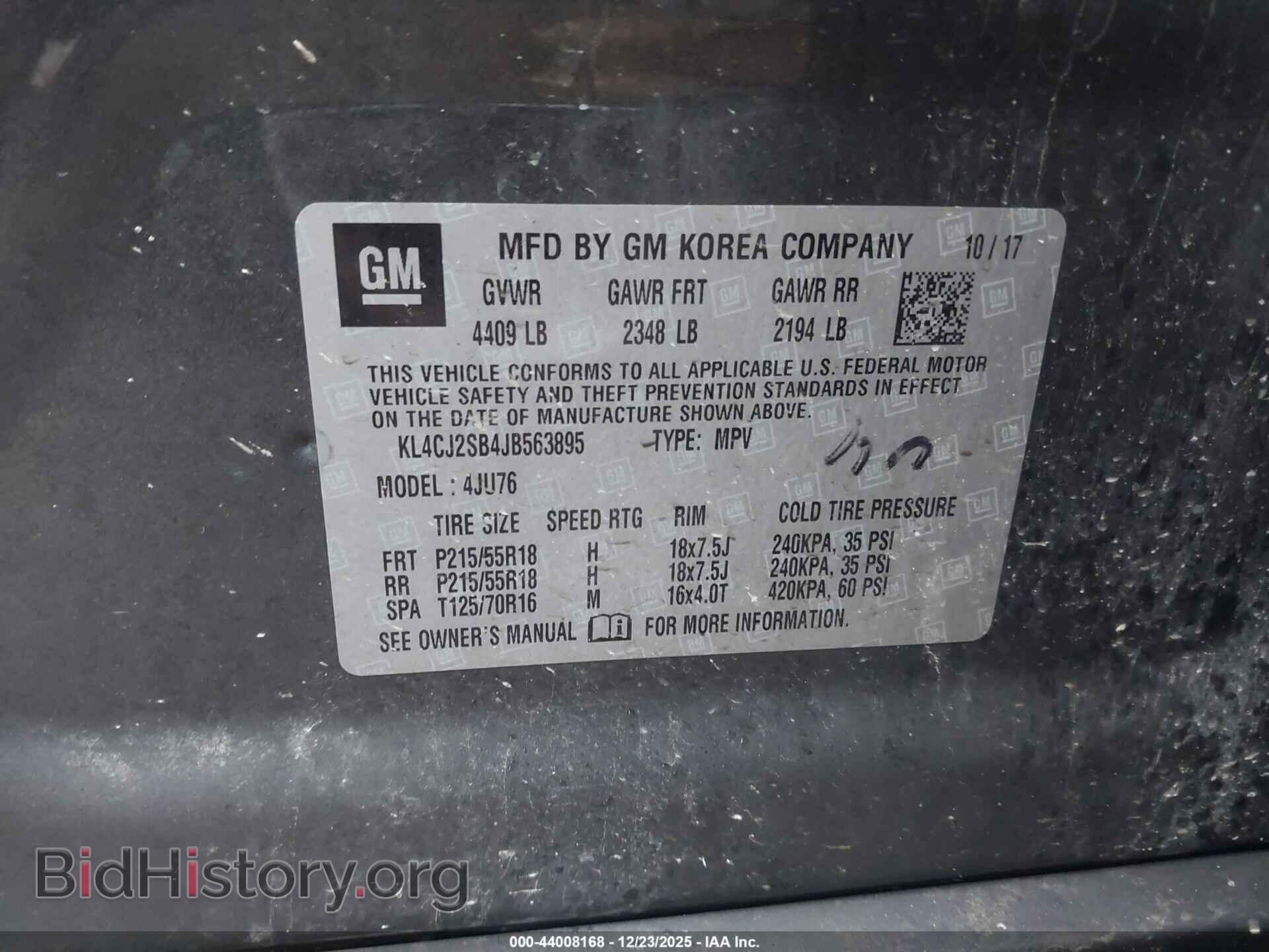 2018 BUICK ENCORE - VIN: KL4CJ2SB4JB563895 - Фото 9