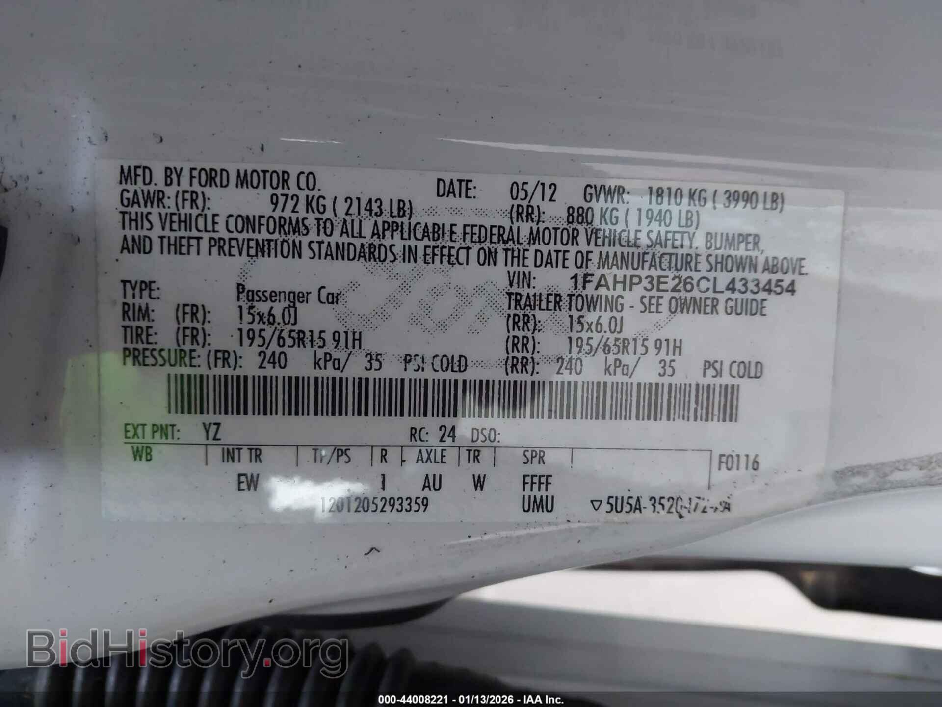2012 FORD FOCUS - VIN: 1FAHP3E26CL433454 - Фото 9
