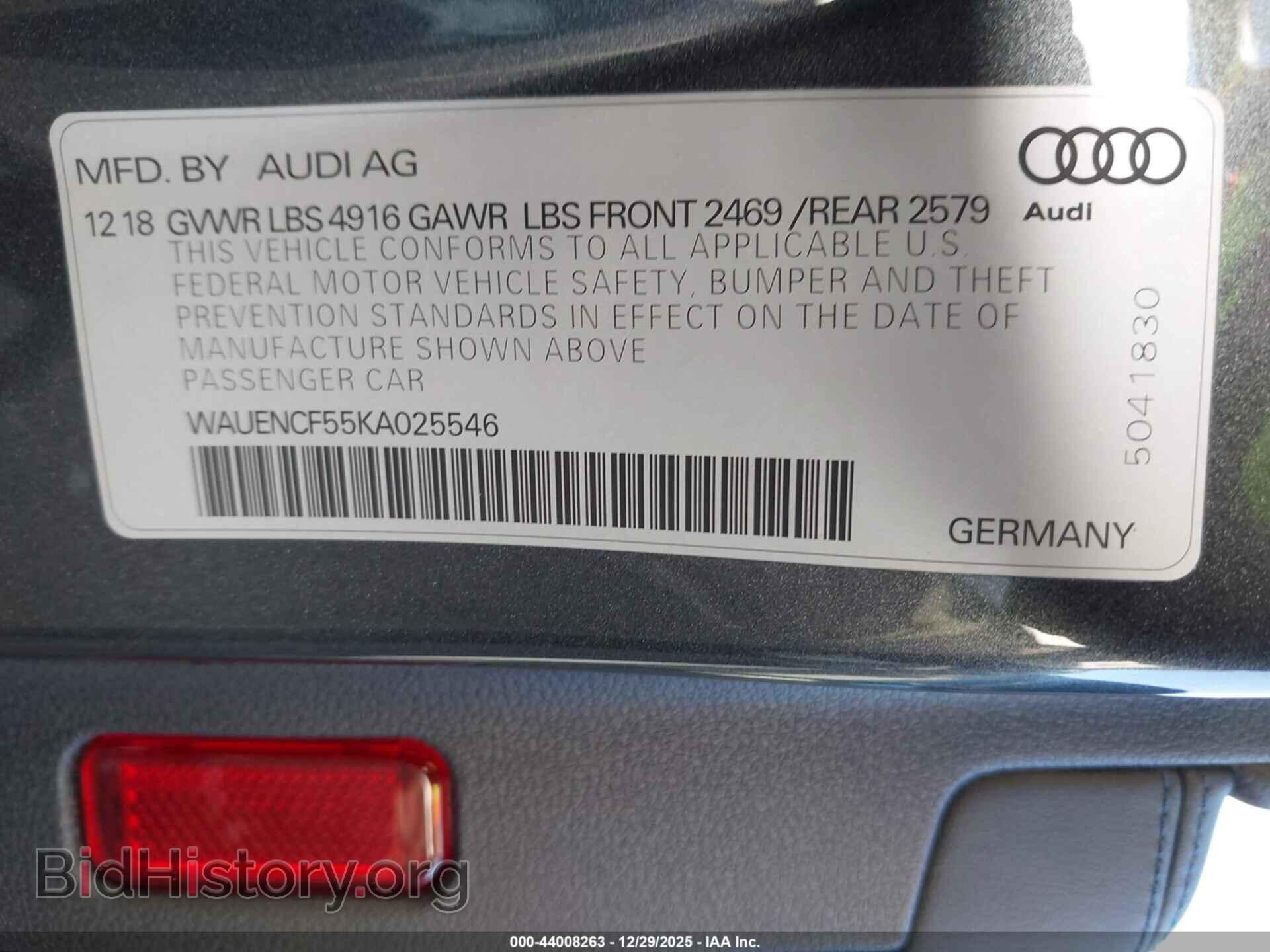 2019 AUDI A5 - VIN: WAUENCF55KA025546 - Фото 9