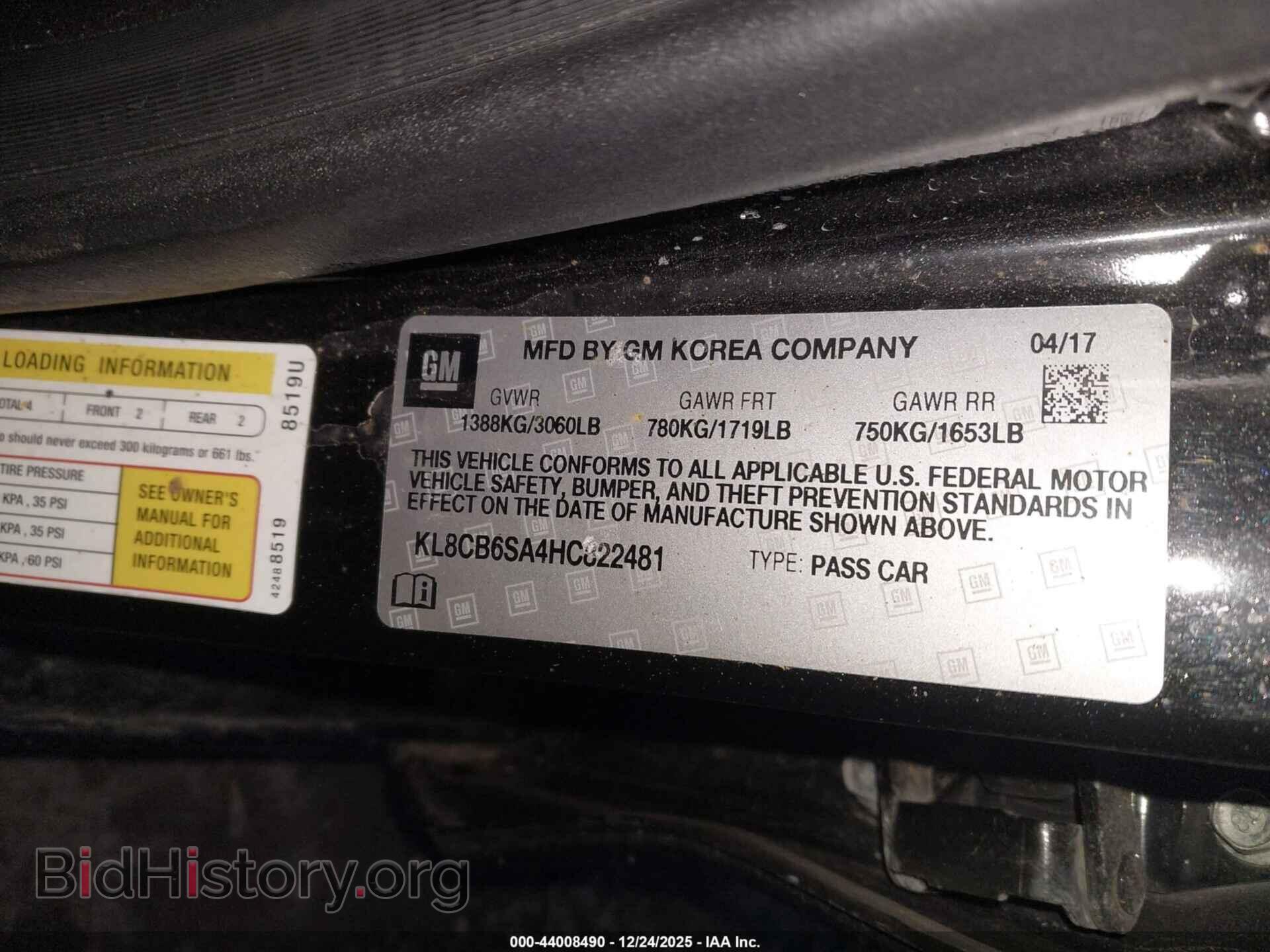 2017 CHEVROLET SPARK - VIN: KL8CB6SA4HC822481 - Photo 9