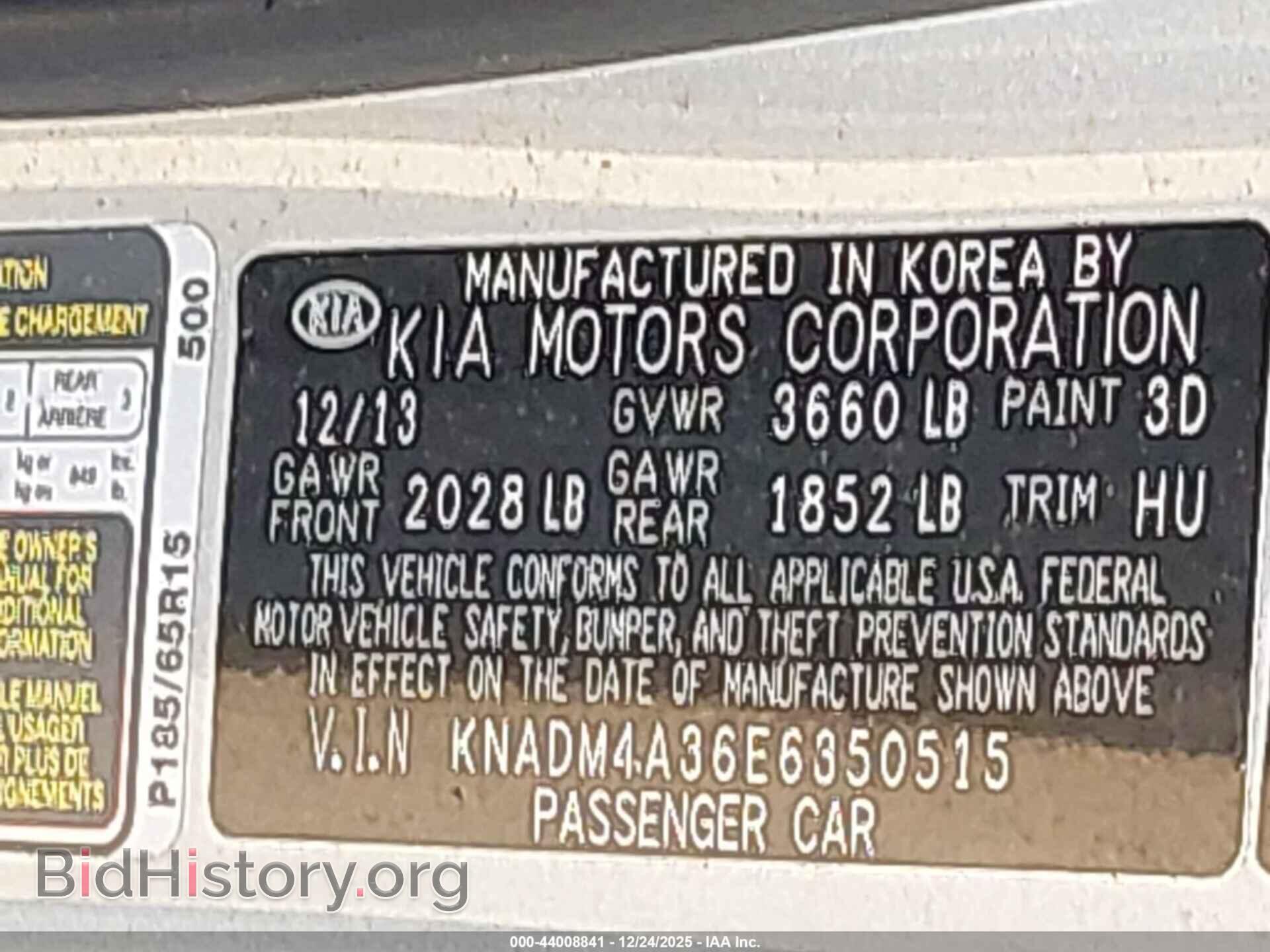 2014 KIA RIO - VIN: KNADM4A36E6350515 - Фото 9