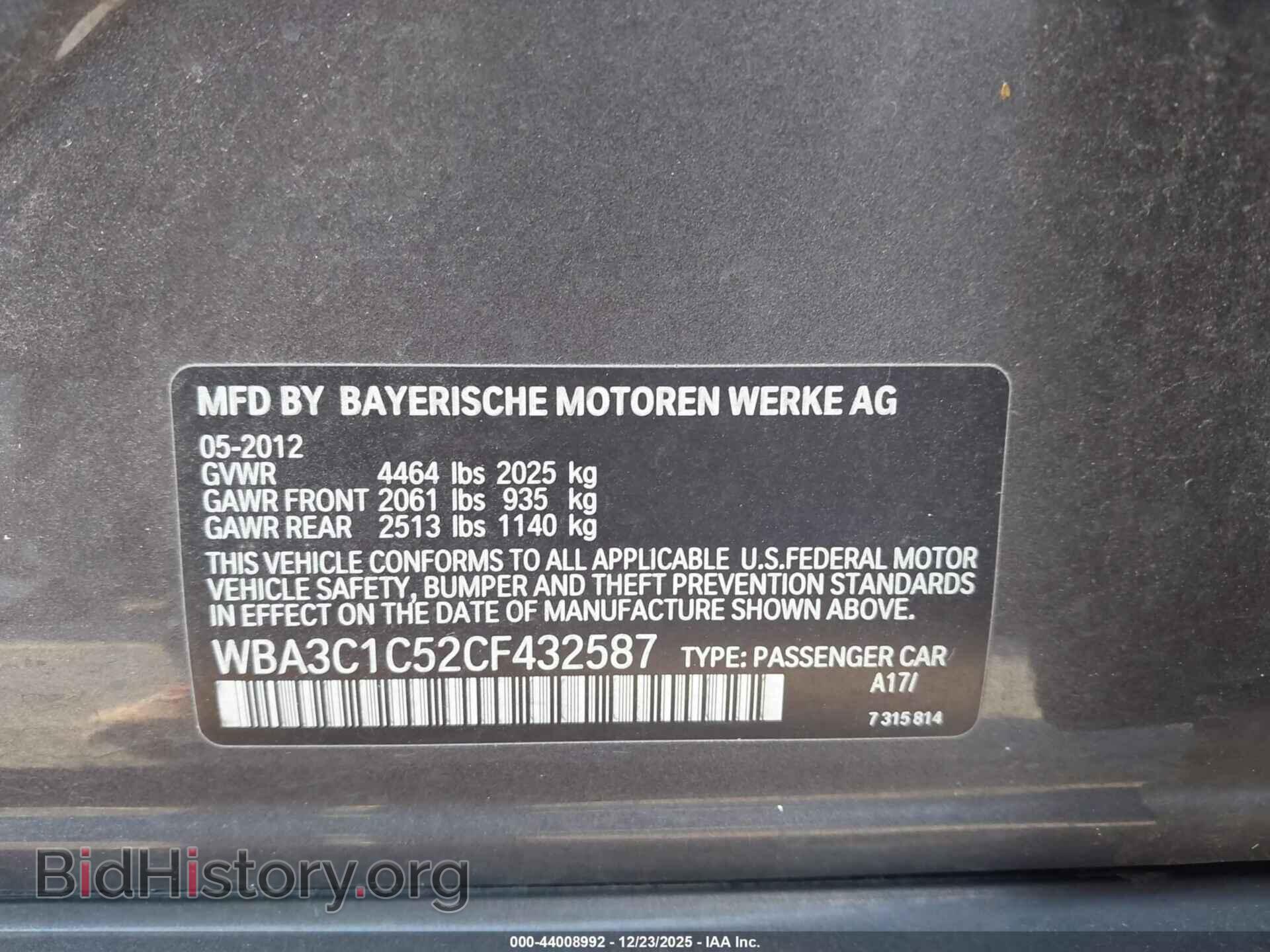 2012 BMW 328I - VIN: WBA3C1C52CF432587 - Фото 9