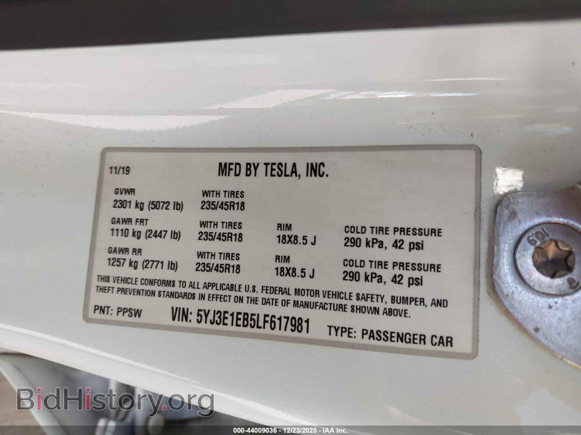 2020 TESLA MODEL 3 - VIN: 5YJ3E1EB5LF617981 - Фото 9