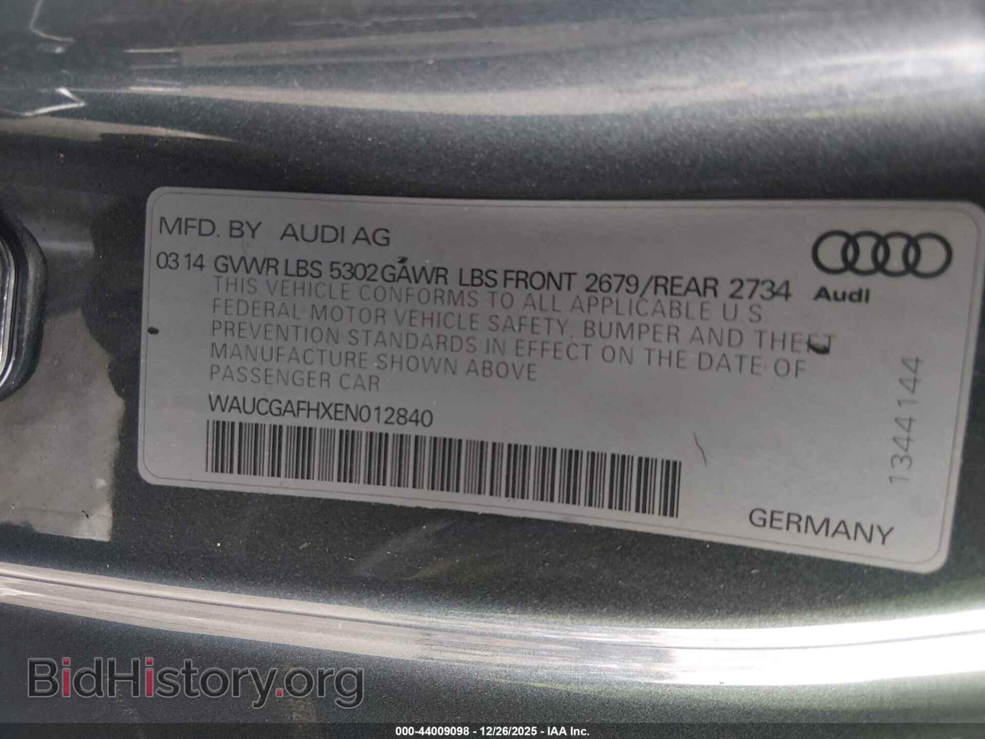 2014 AUDI S5 - VIN: WAUCGAFHXEN012840 - Фото 9