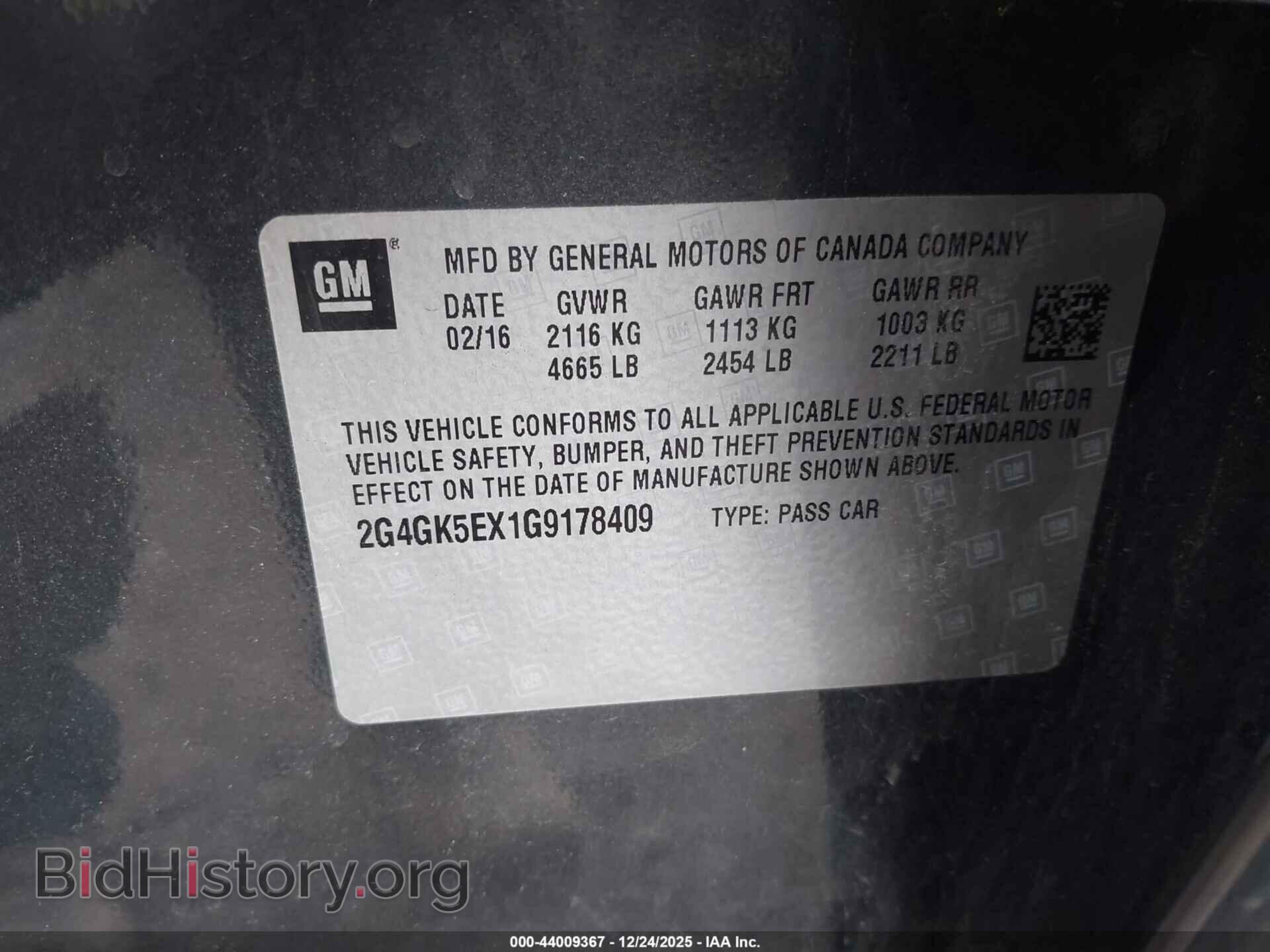 2016 BUICK REGAL - VIN: 2G4GK5EX1G9178409 - Фото 9