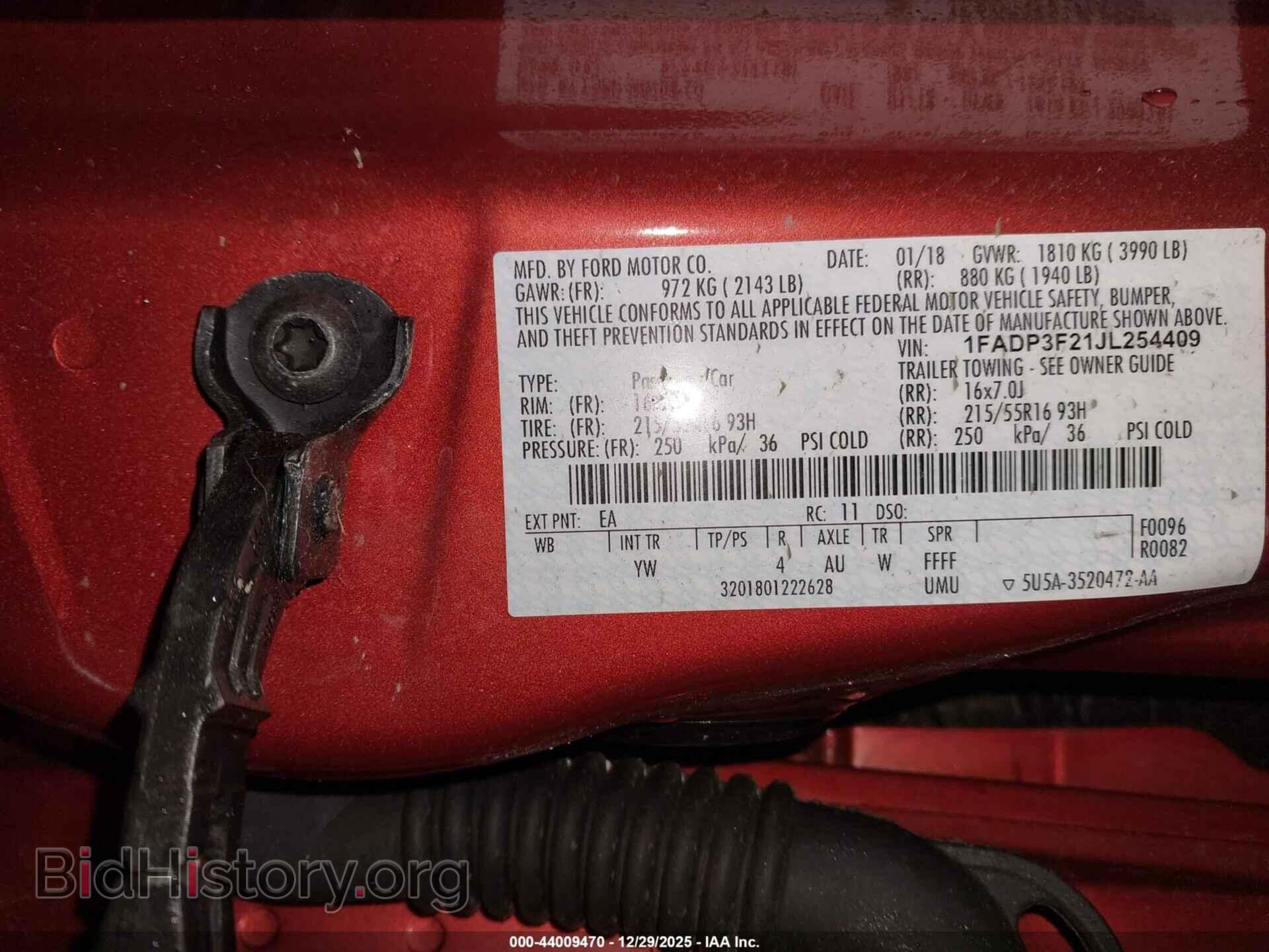 2018 FORD FOCUS - VIN: 1FADP3F21JL254409 - Фото 9