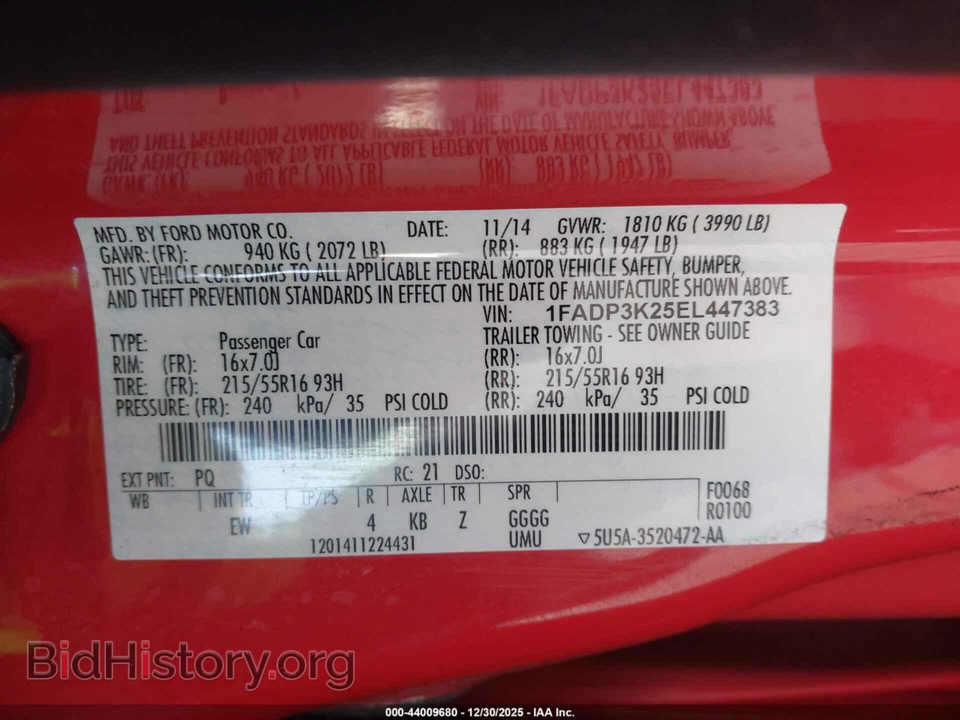 2014 FORD FOCUS - VIN: 1FADP3K25EL447383 - Photo 9