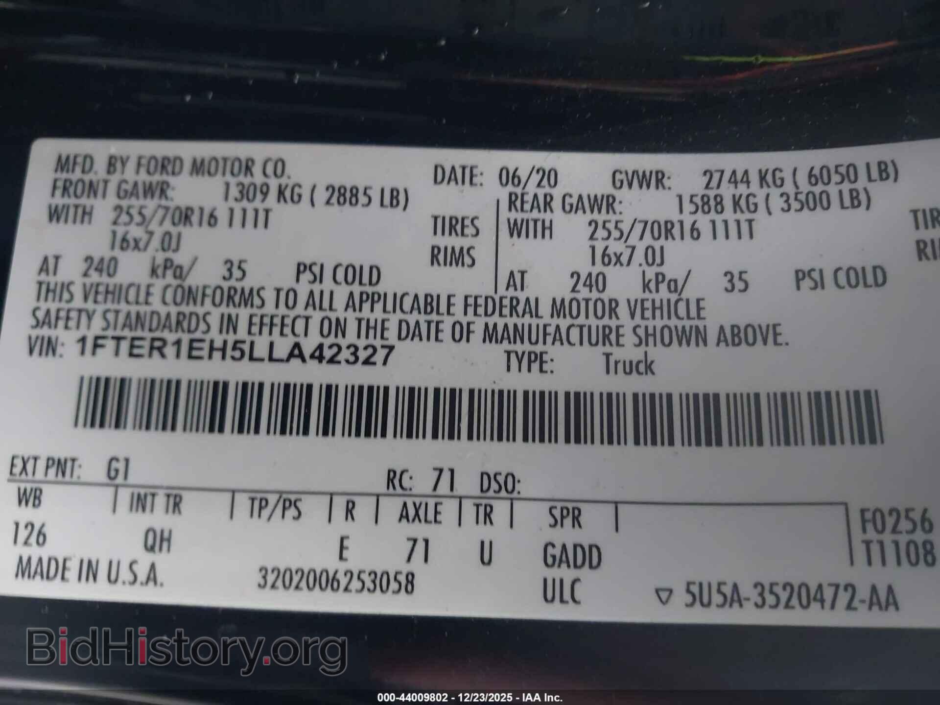 2020 FORD RANGER - VIN: 1FTER1EH5LLA42327 - Фото 9