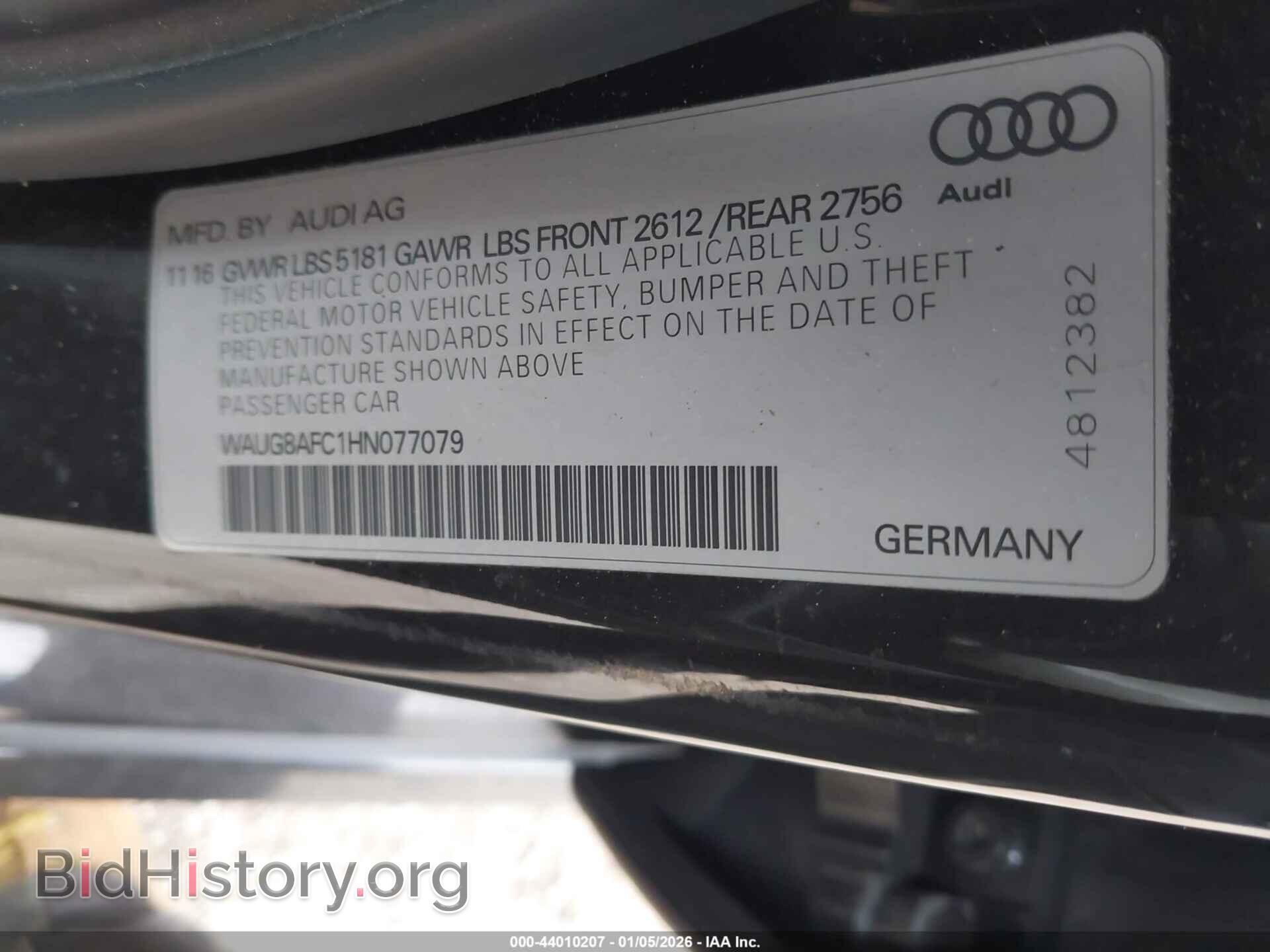2017 AUDI A6 - VIN: WAUG8AFC1HN077079 - Фото 9