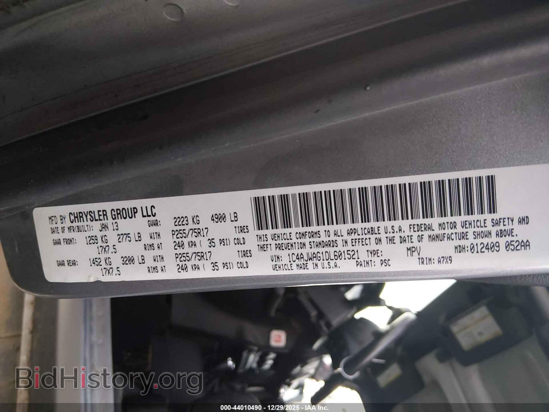 2013 JEEP WRANGLER - VIN: 1C4AJWAG1DL601521 - Фото 9