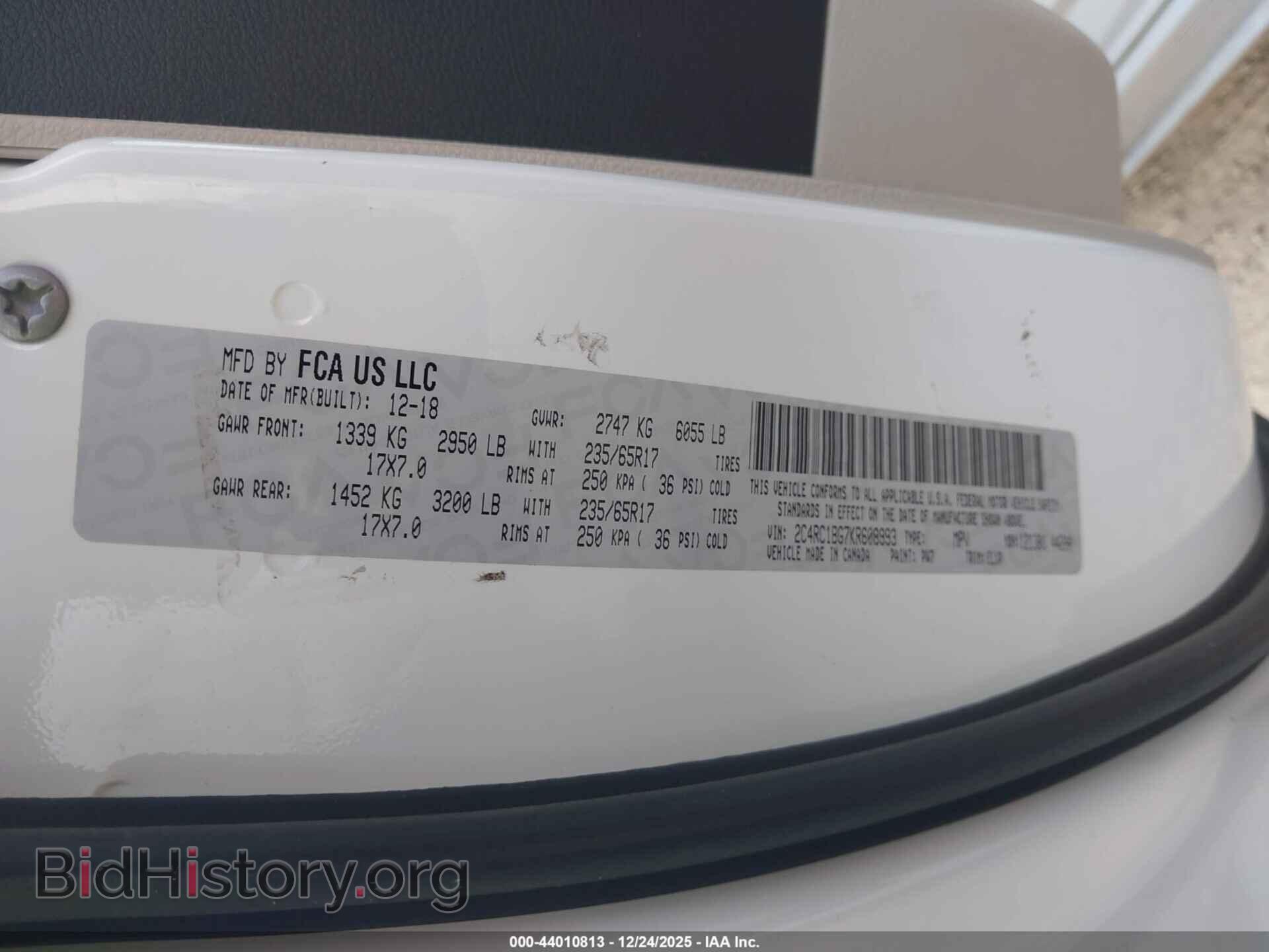 2019 CHRYSLER PACIFICA - VIN: 2C4RC1BG7KR608993 - Photo 9