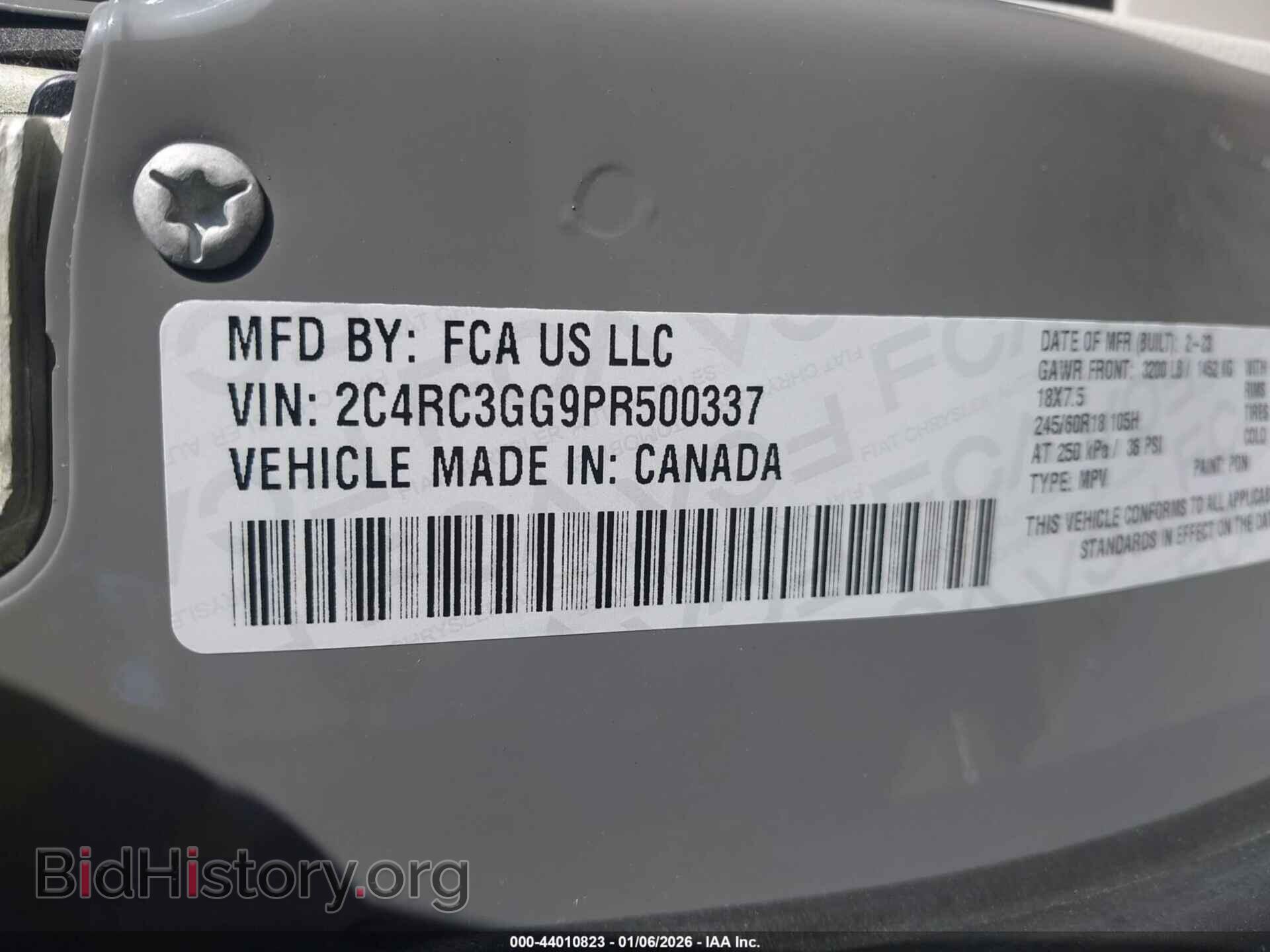2023 CHRYSLER PACIFICA - VIN: 2C4RC3GG9PR500337 - Фото 9