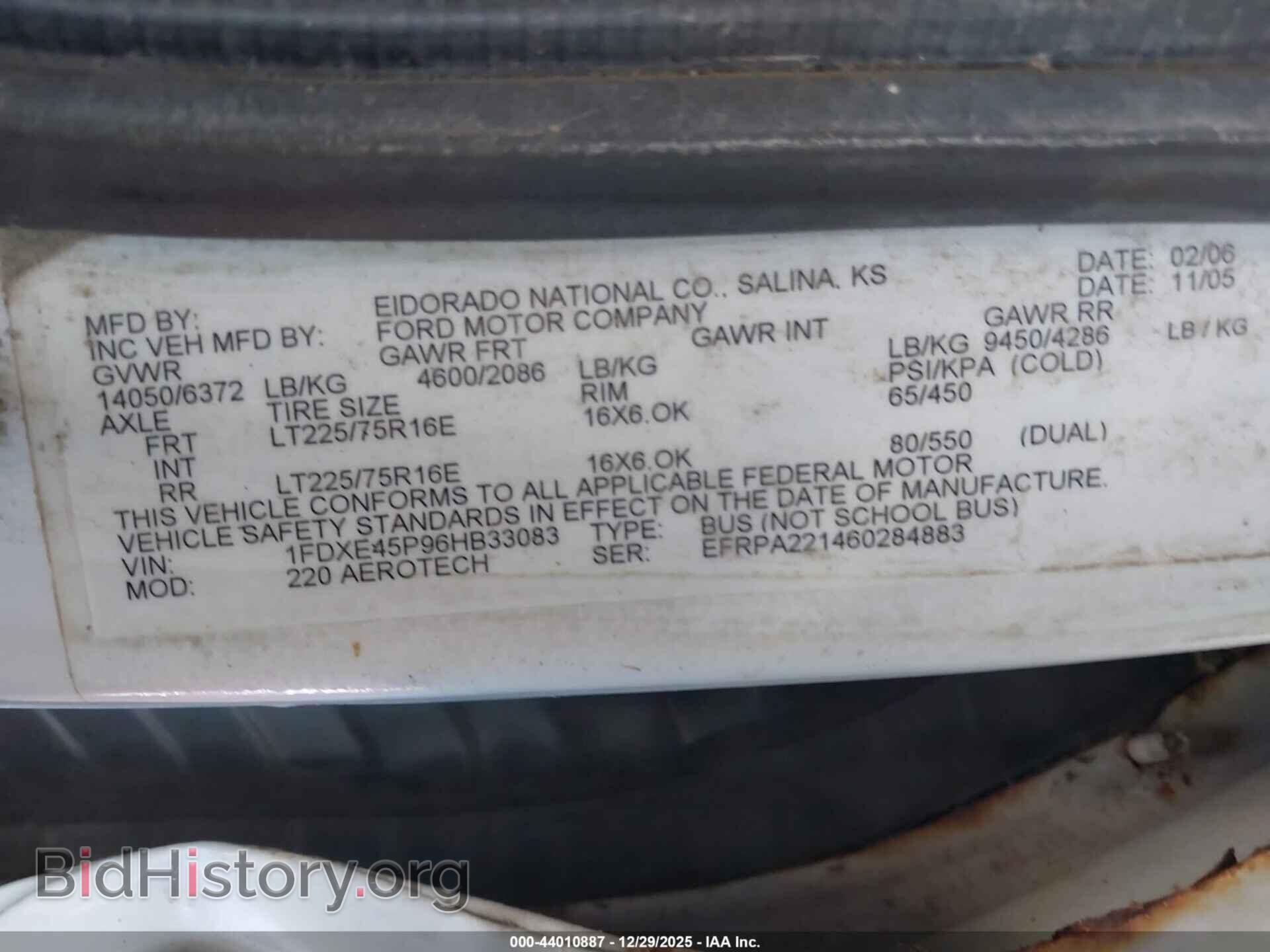 2006 FORD E-450 CUTAWAY - VIN: 1FDXE45P96HB33083 - Фото 8