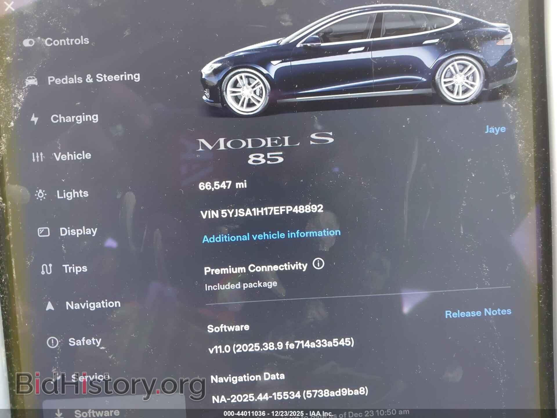 2014 TESLA MODEL S - VIN: 5YJSA1H17EFP48892 - Photo 7