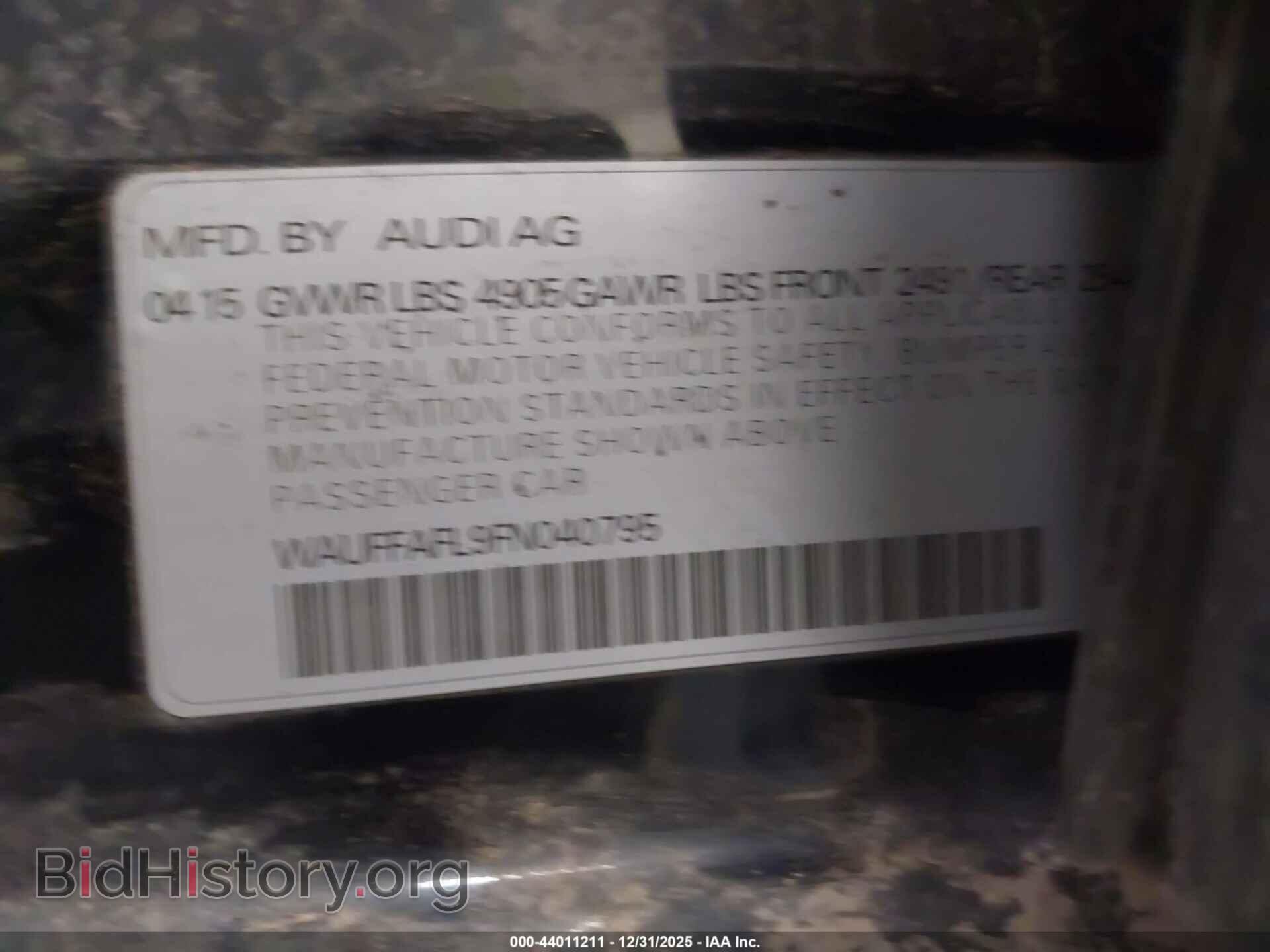 2015 AUDI A4 - VIN: WAUFFAFL9FN040795 - Фото 9