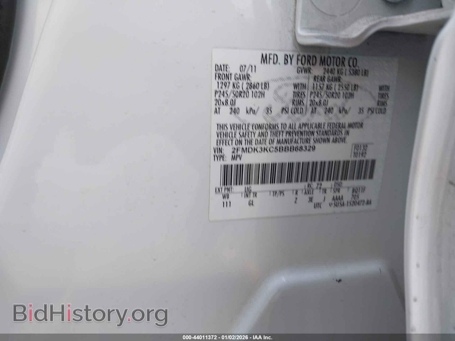 2011 FORD EDGE - VIN: 2FMDK3KC5BBB68329 - Photo 9
