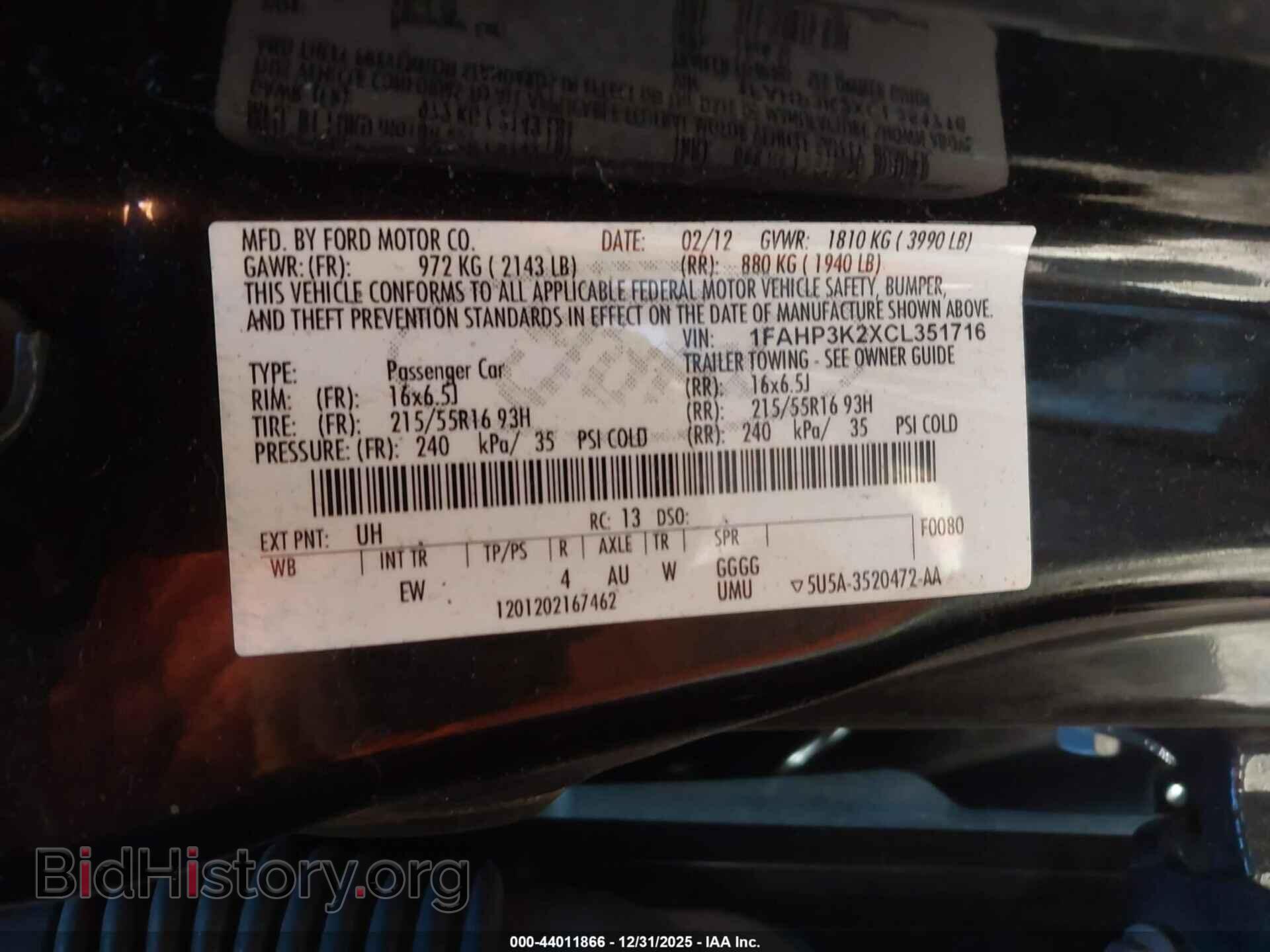 2012 FORD FOCUS - VIN: 1FAHP3K2XCL351716 - Photo 9
