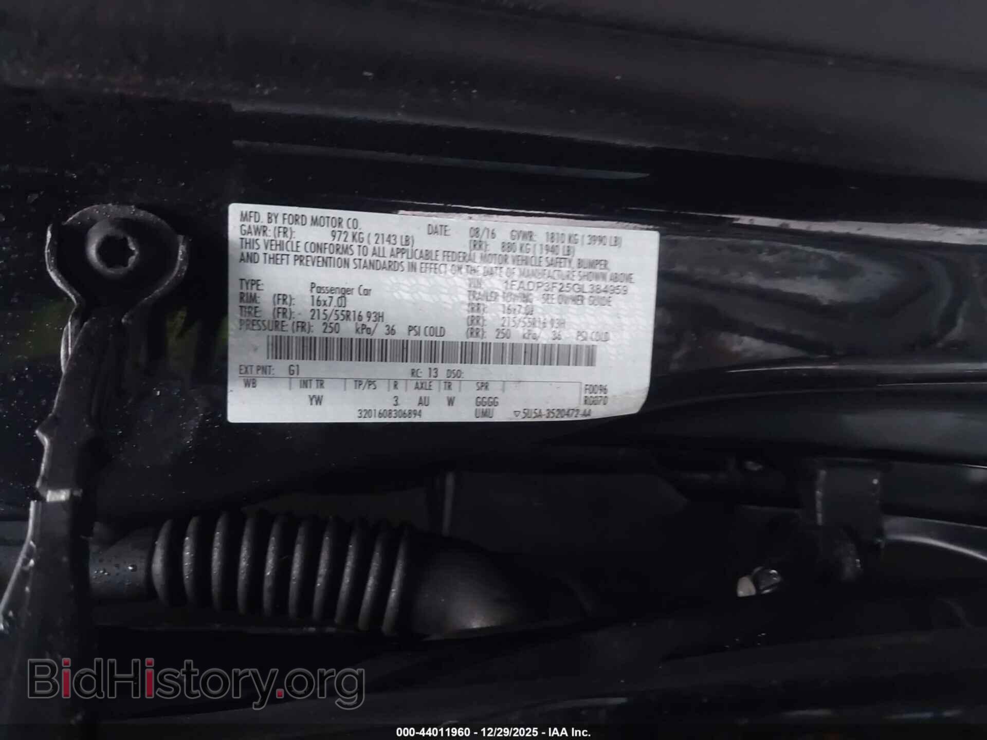 2016 FORD FOCUS - VIN: 1FADP3F25GL384959 - Фото 9