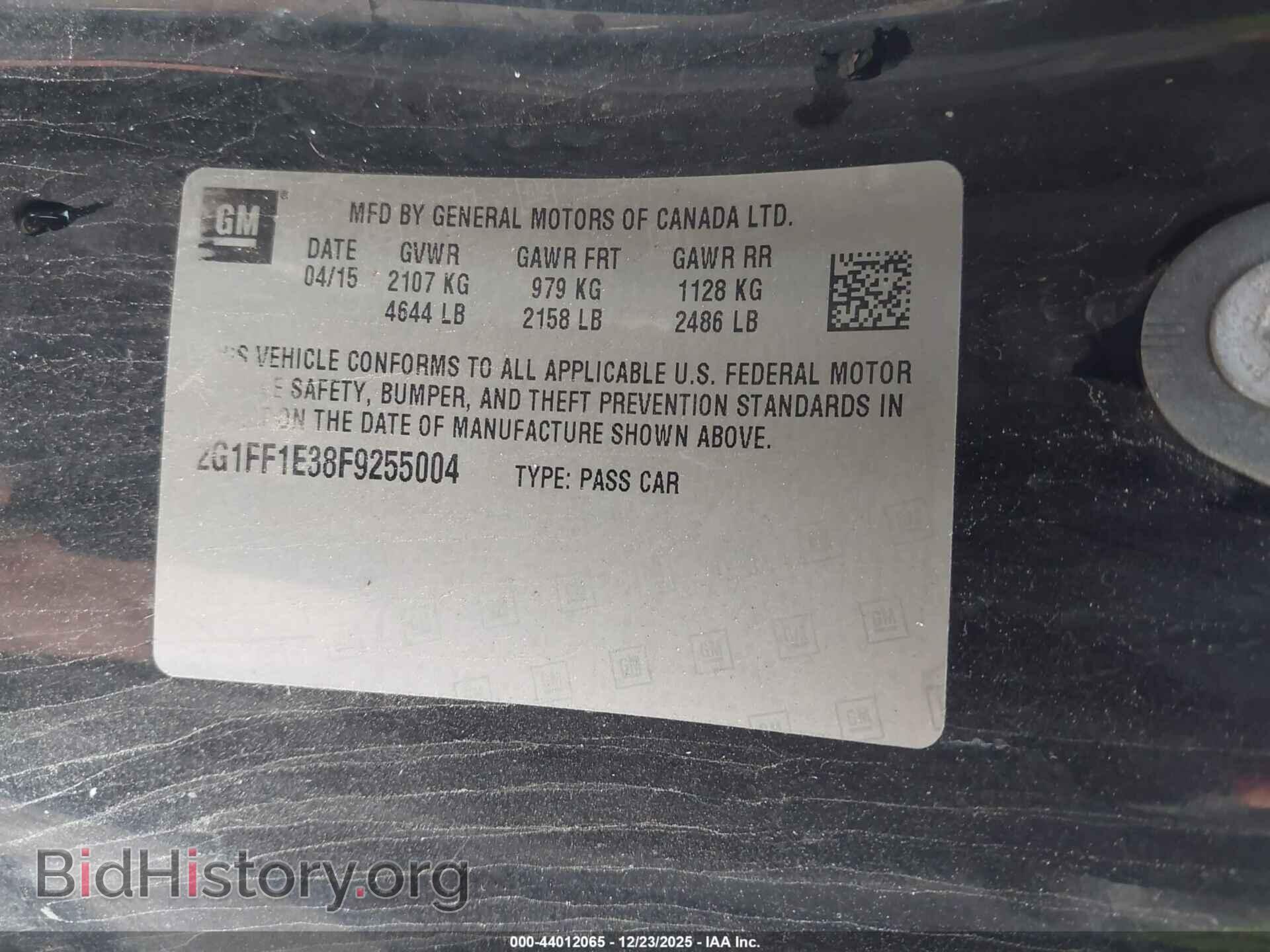 2015 CHEVROLET CAMARO - VIN: 2G1FF1E38F9255004 - Фото 9