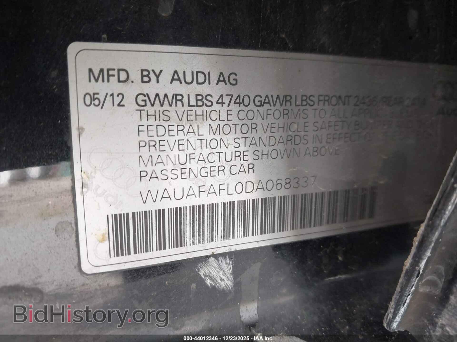 2013 AUDI A4 - VIN: WAUAFAFL0DA068337 - Photo 9
