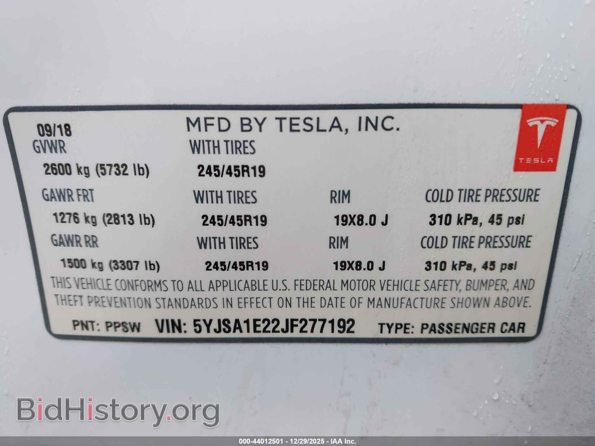 2018 TESLA MODEL S - VIN: 5YJSA1E22JF277192 - Photo 9