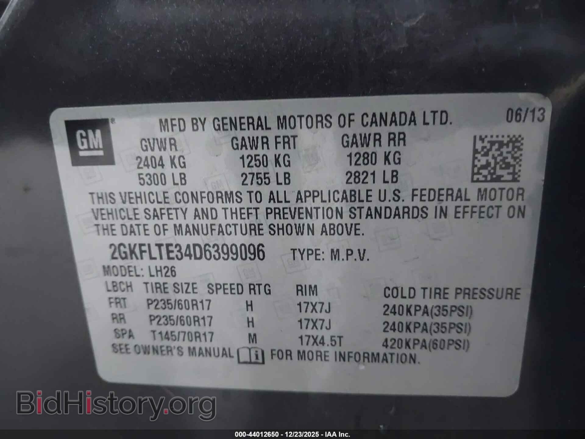 2013 GMC TERRAIN - VIN: 2GKFLTE34D6399096 - Фото 9
