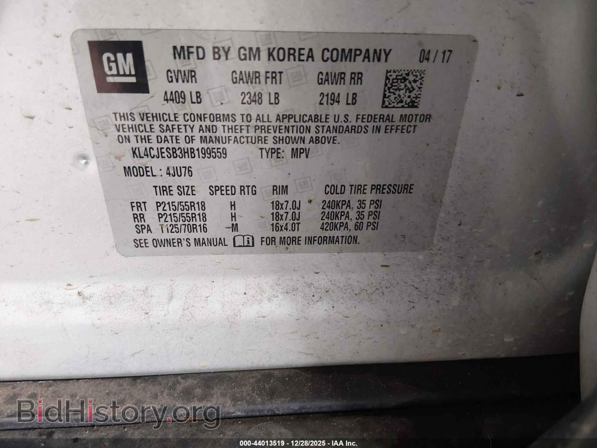 2017 BUICK ENCORE - VIN: KL4CJESB3HB199559 - Photo 9