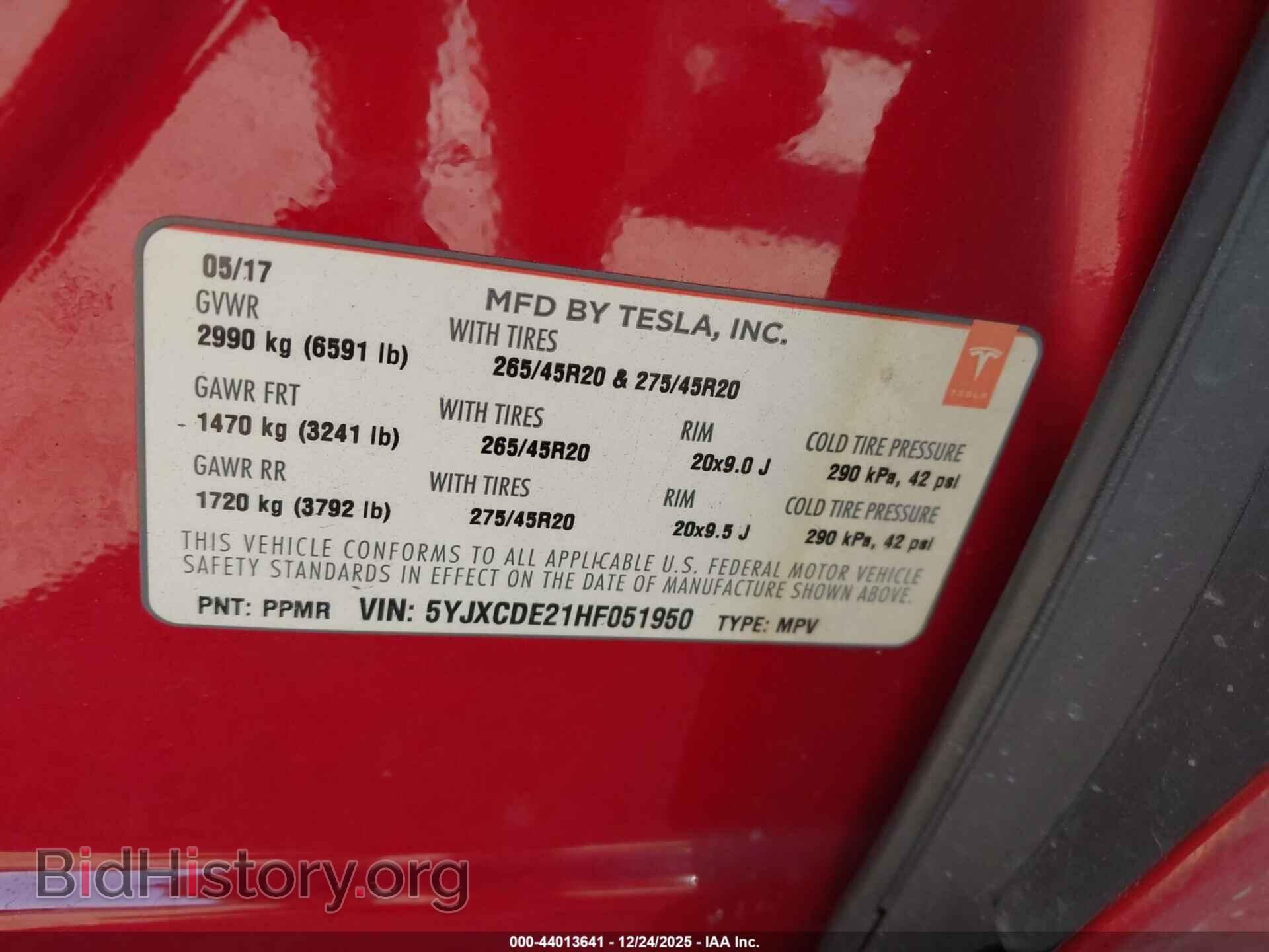 2017 TESLA MODEL X - VIN: 5YJXCDE21HF051950 - Photo 9