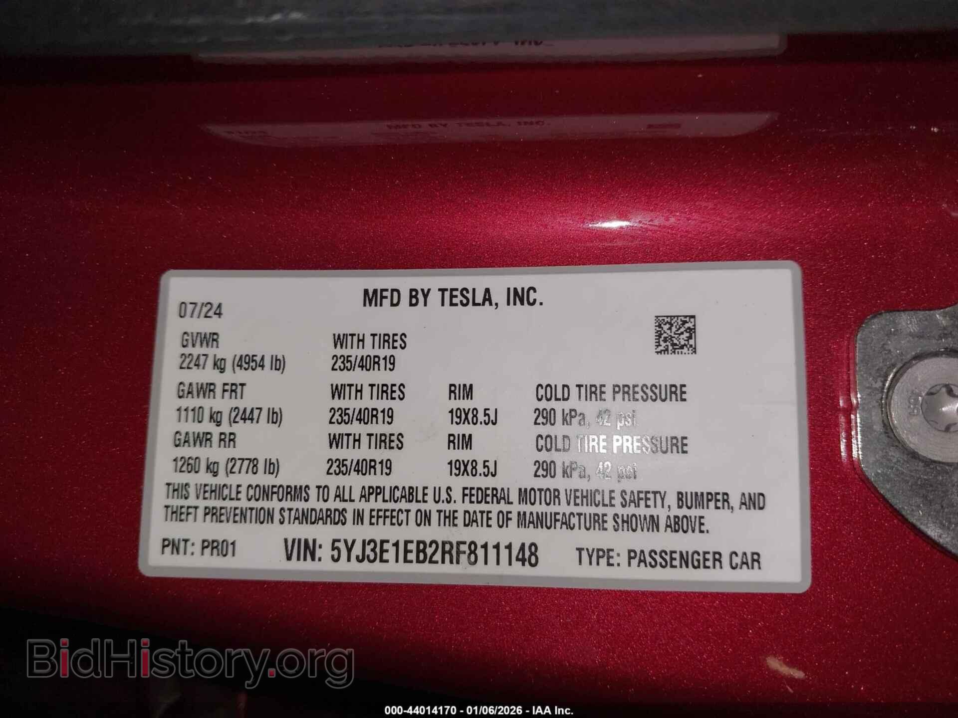 2024 TESLA MODEL 3 - VIN: 5YJ3E1EB2RF811148 - Фото 9