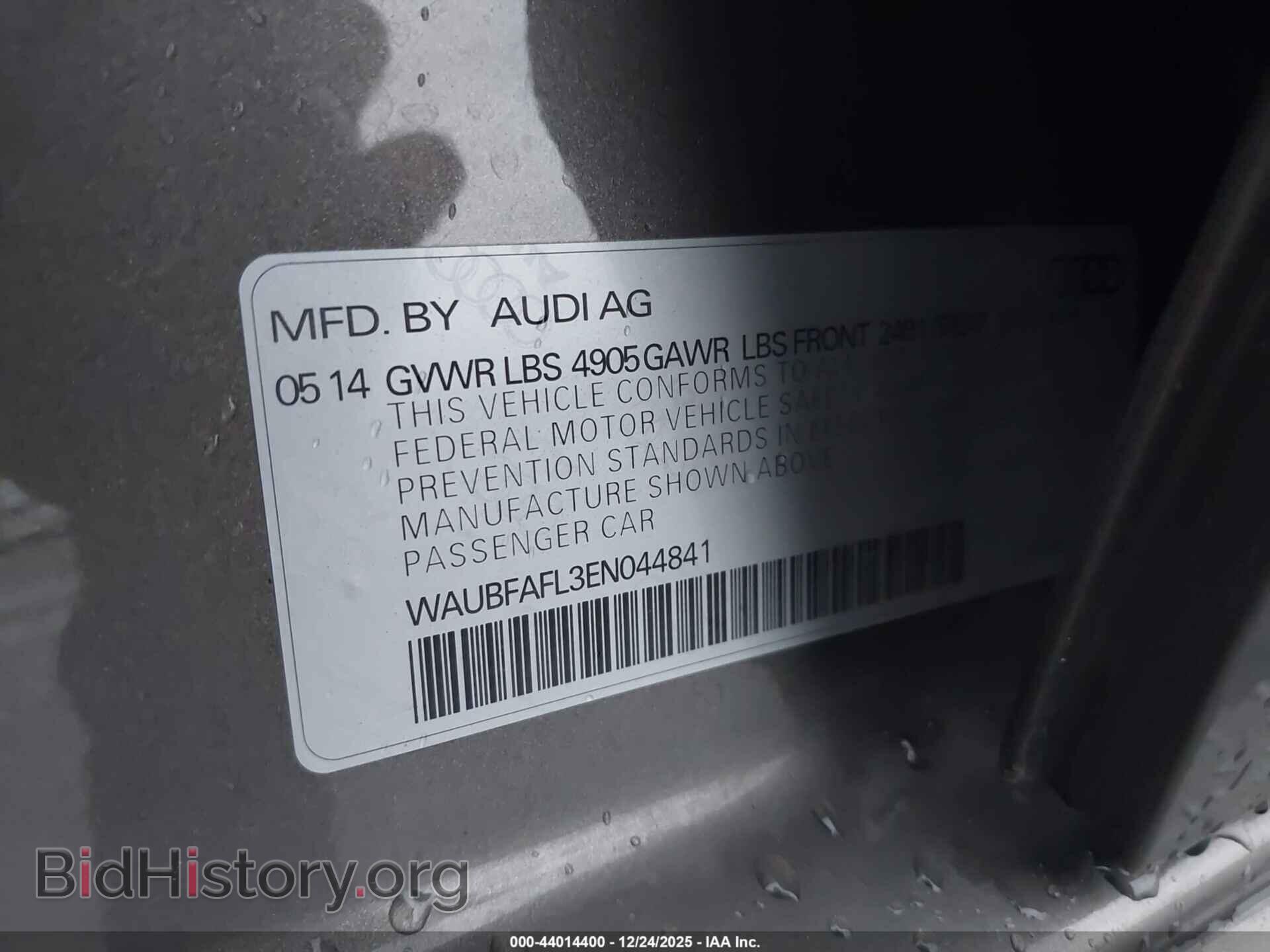 2014 AUDI A4 - VIN: WAUBFAFL3EN044841 - Фото 9