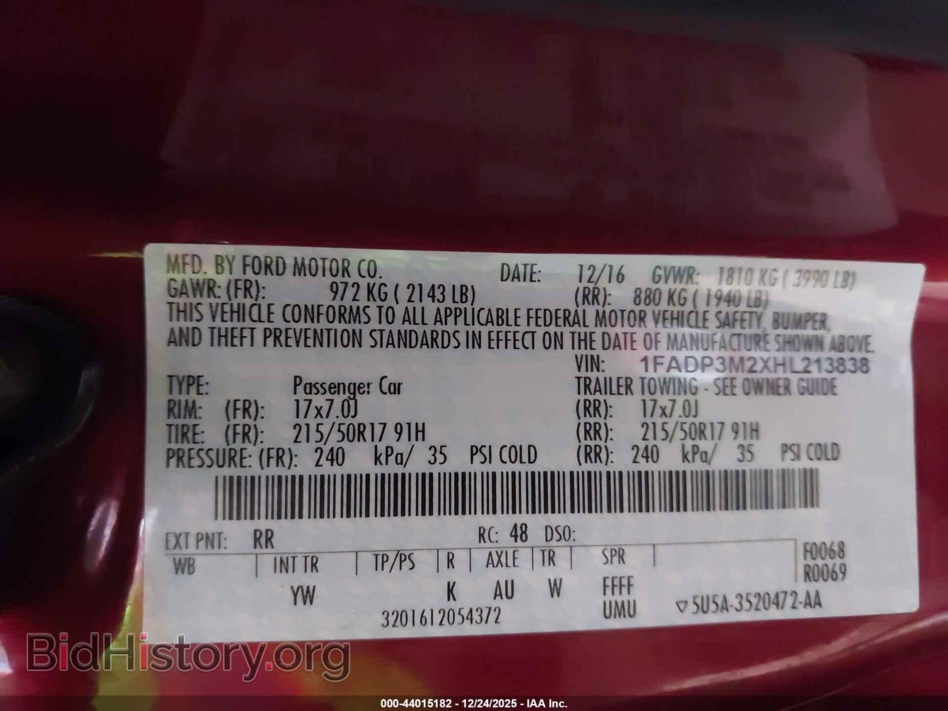 2017 FORD FOCUS - VIN: 1FADP3M2XHL213838 - Фото 9