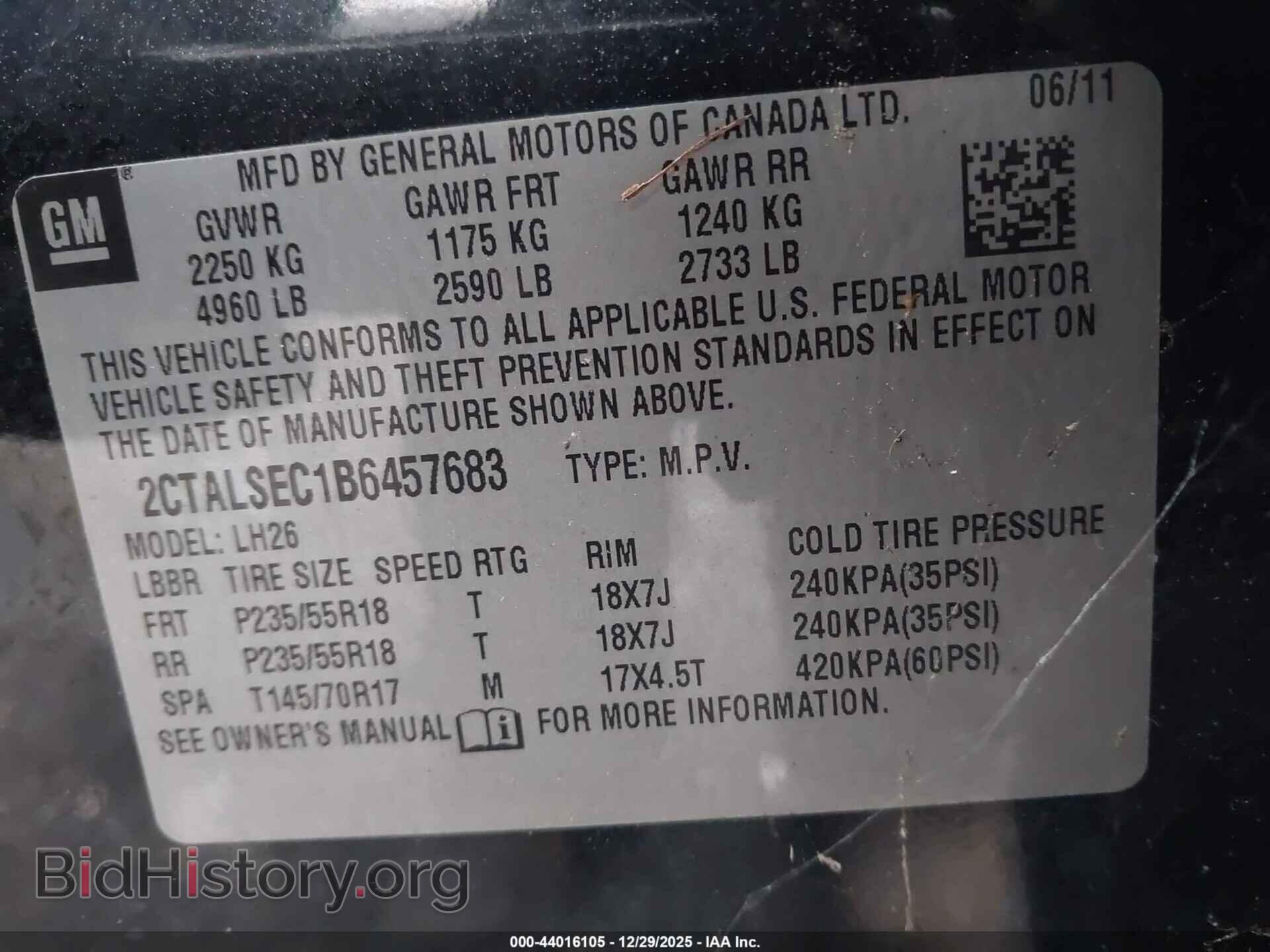 2011 GMC TERRAIN - VIN: 2CTALSEC1B6457683 - Photo 9