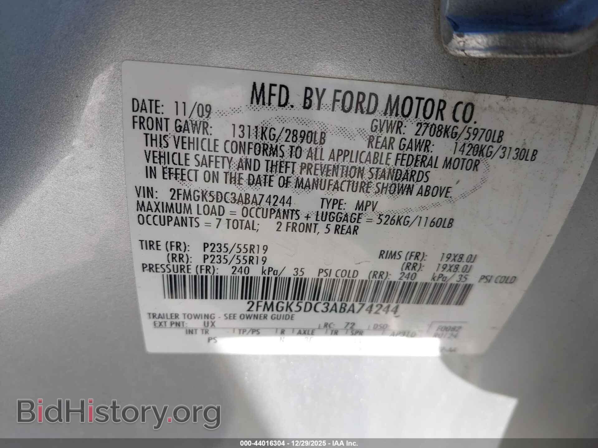 2010 FORD FLEX - VIN: 2FMGK5DC3ABA74244 - Photo 9