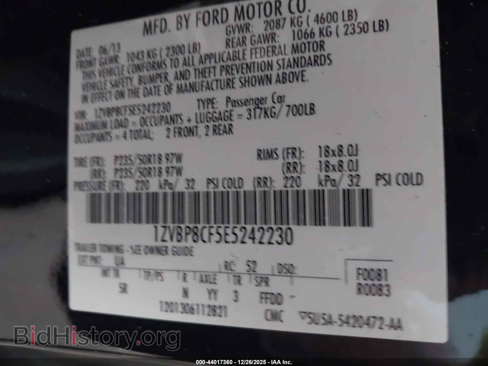 2014 FORD MUSTANG - VIN: 1ZVBP8CF5E5242230 - Фото 9