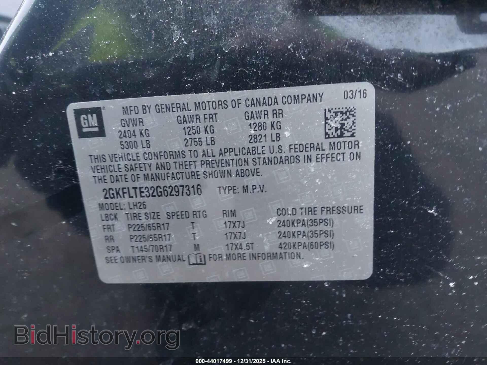 2016 GMC TERRAIN - VIN: 2GKFLTE32G6297316 - Фото 9