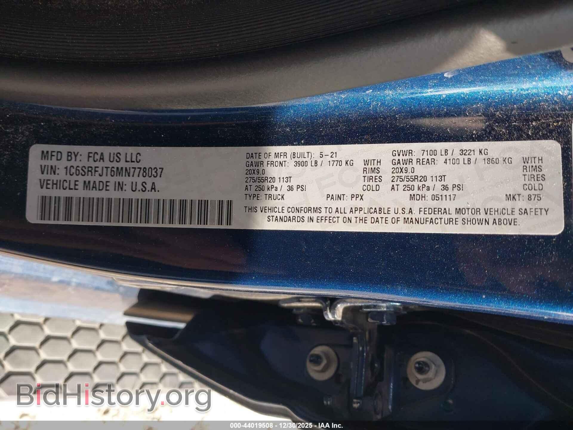 2021 RAM 1500 - VIN: 1C6SRFJT6MN778037 - Фото 9
