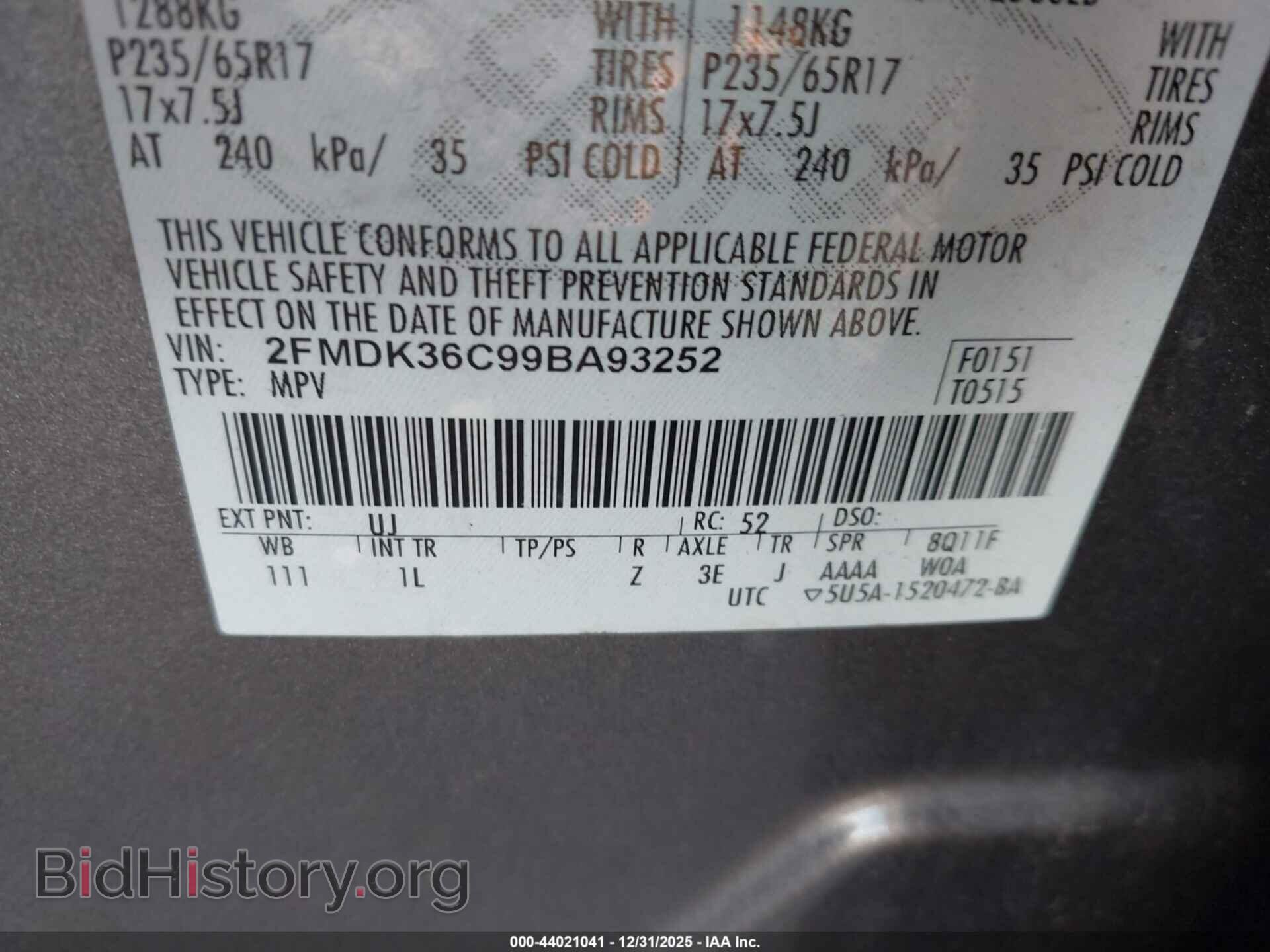 2009 FORD EDGE - VIN: 2FMDK36C99BA93252 - Фото 9