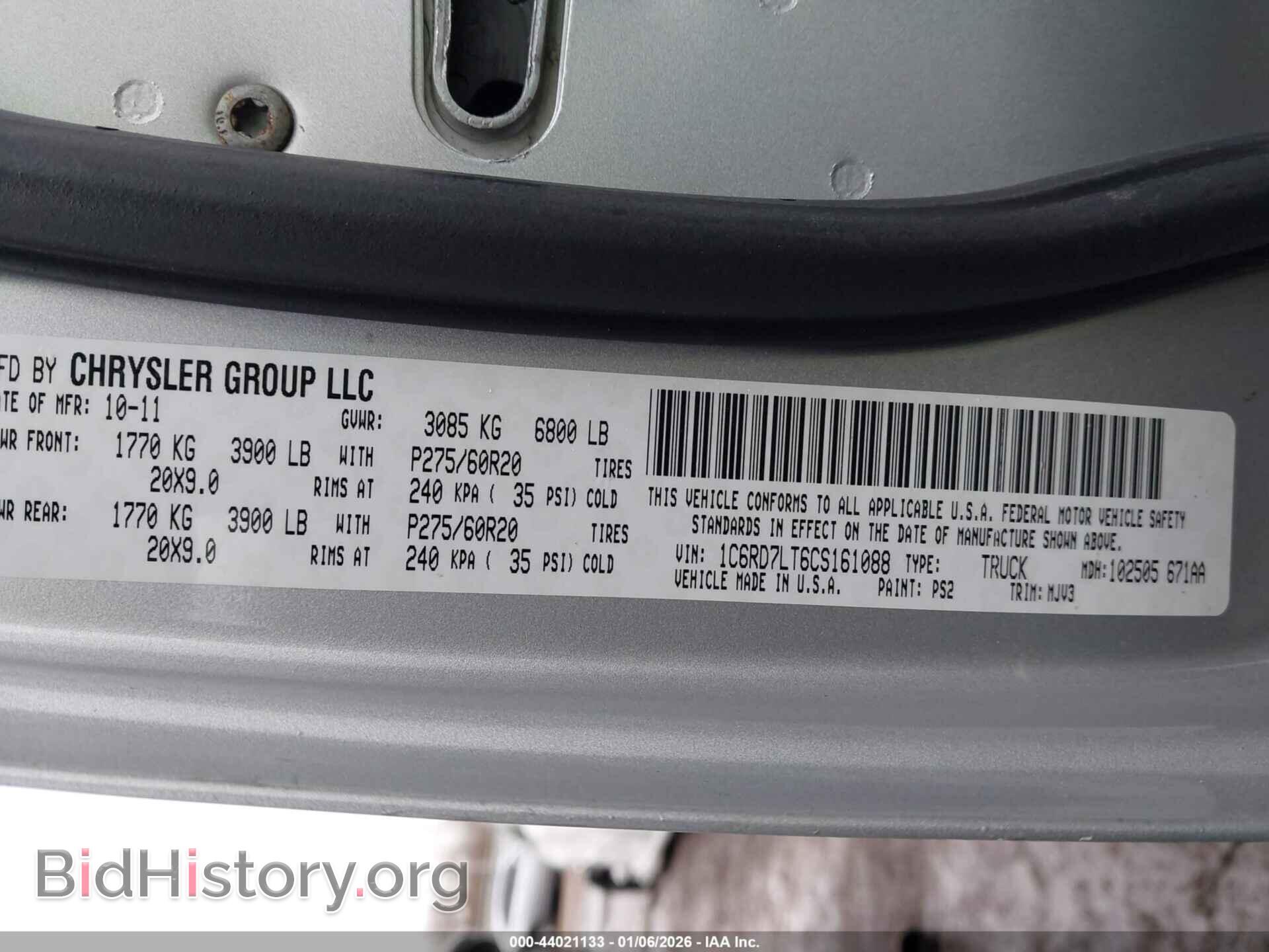 2012 RAM 1500 - VIN: 1C6RD7LT6CS161088 - Photo 9