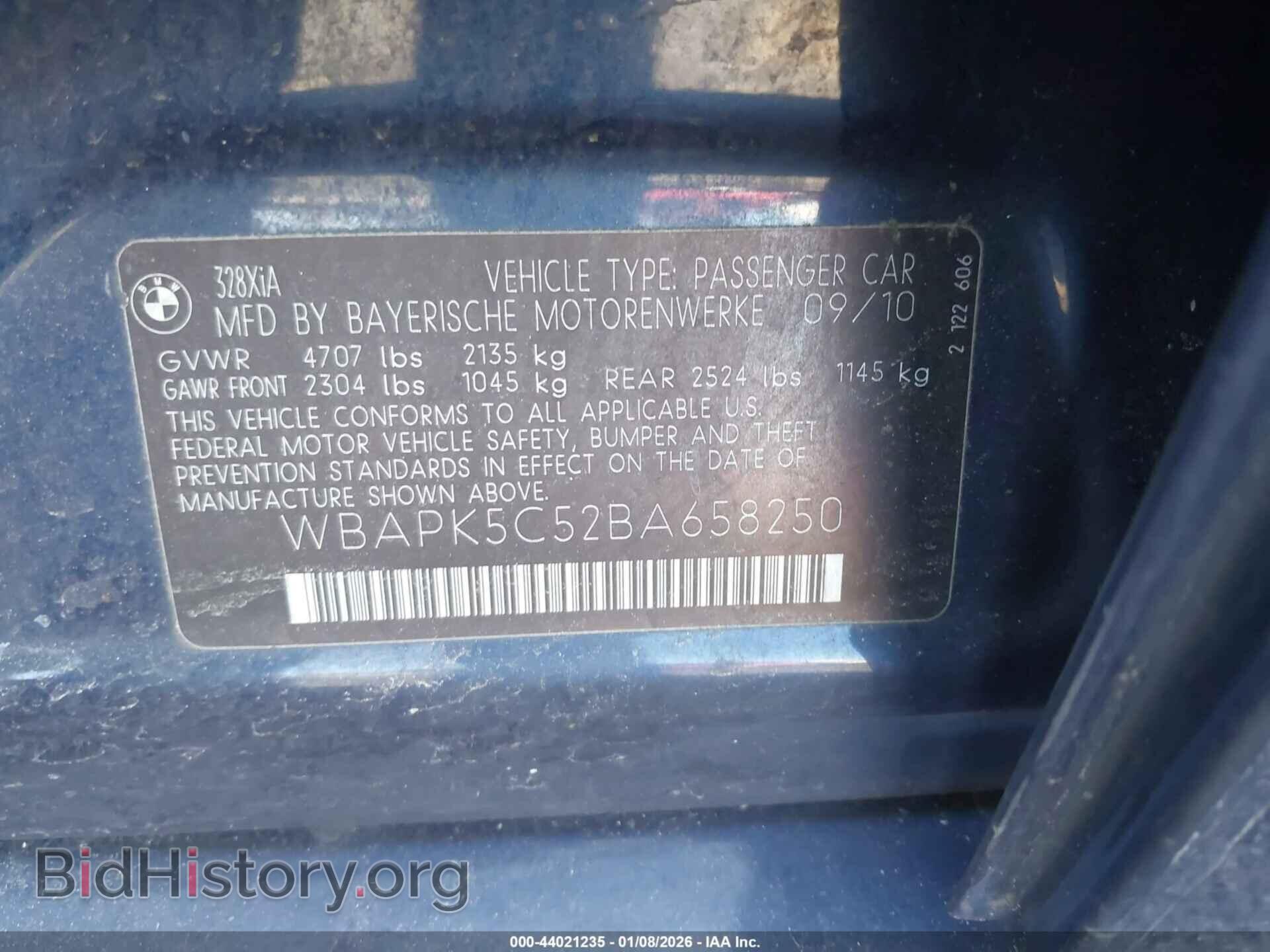 2011 BMW 328I - VIN: WBAPK5C52BA658250 - Фото 9