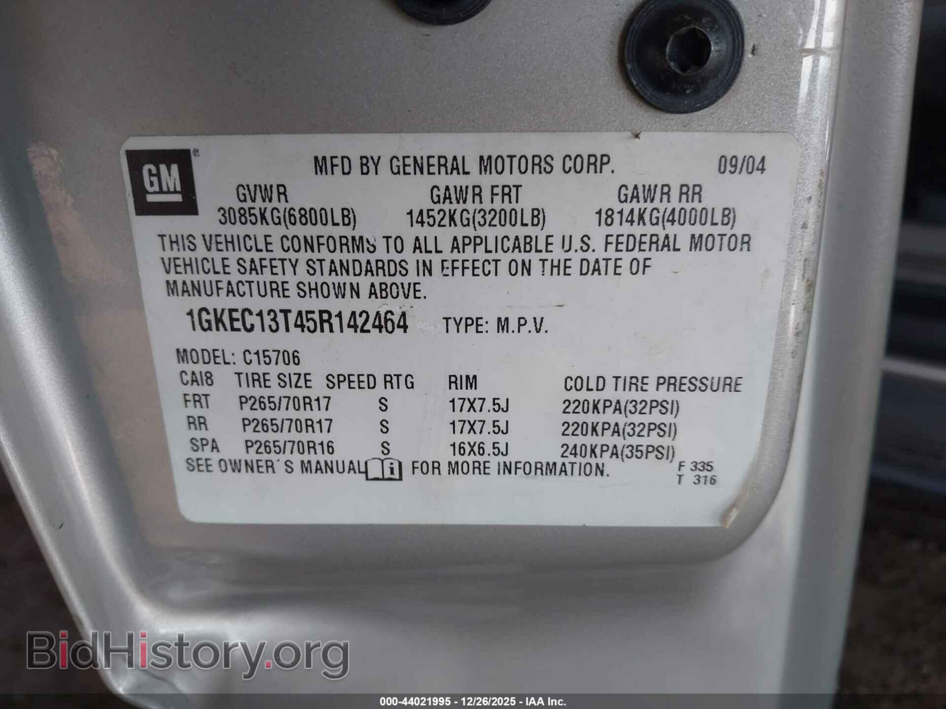 2005 GMC YUKON - VIN: 1GKEC13T45R142464 - Фото 9