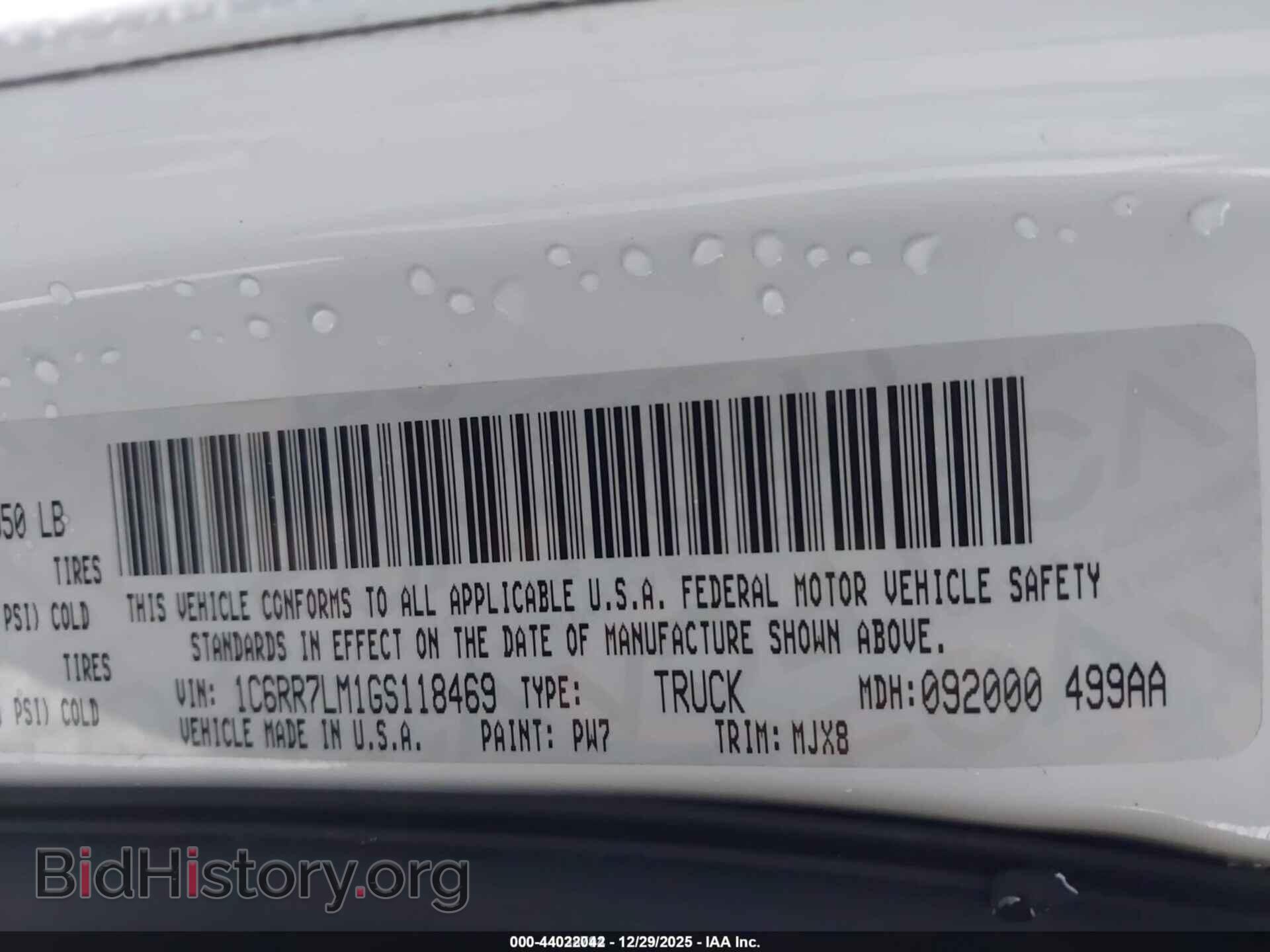 2016 RAM 1500 - VIN: 1C6RR7LM1GS118469 - Фото 9