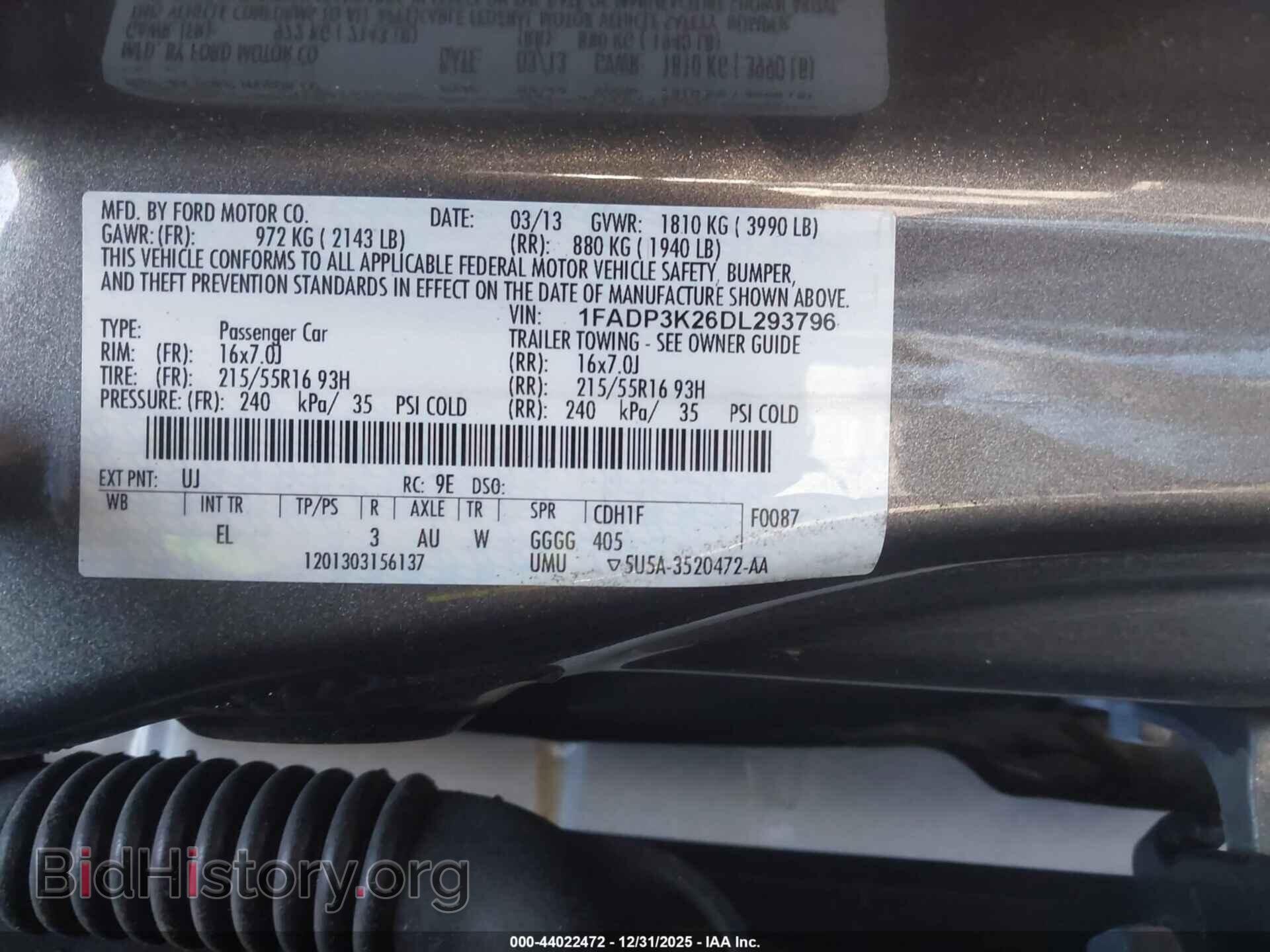 2013 FORD FOCUS - VIN: 1FADP3K26DL293796 - Фото 9