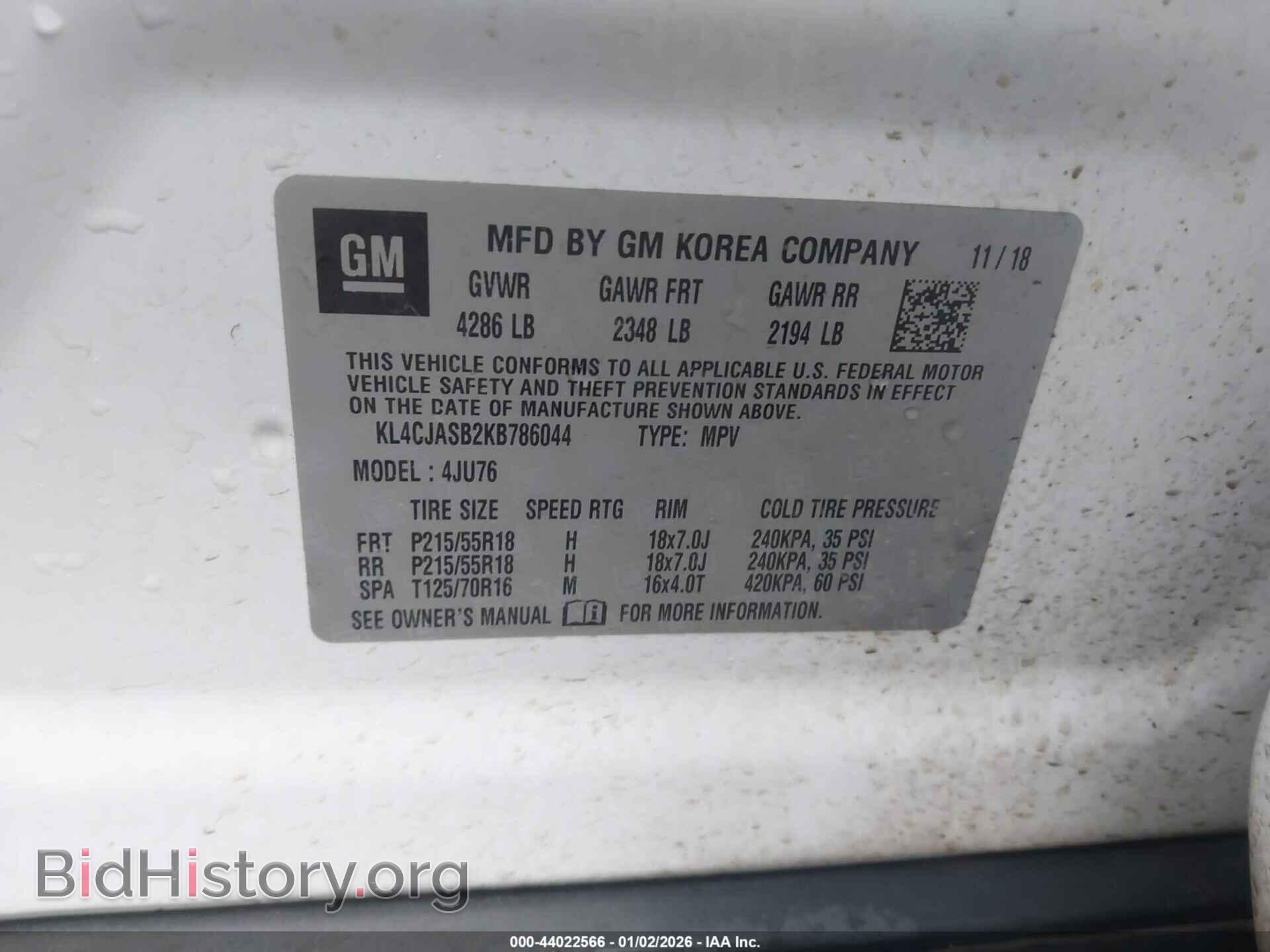 2019 BUICK ENCORE - VIN: KL4CJASB2KB786044 - Photo 9