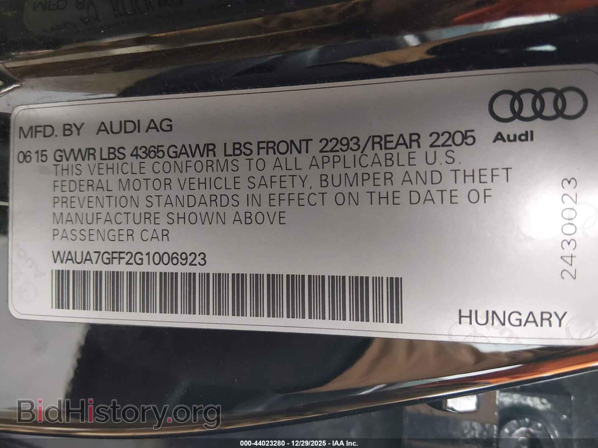 2016 AUDI A3 - VIN: WAUA7GFF2G1006923 - Фото 9