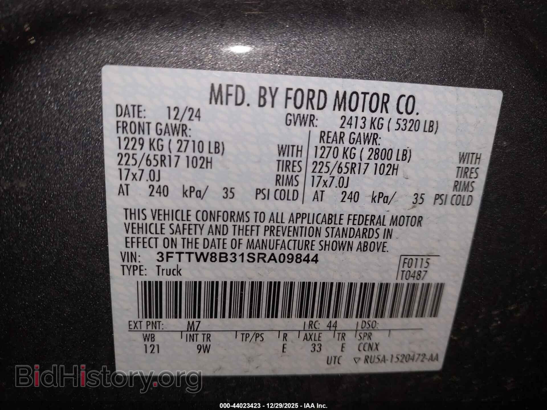 2025 FORD MAVERICK - VIN: 3FTTW8B31SRA09844 - Photo 9