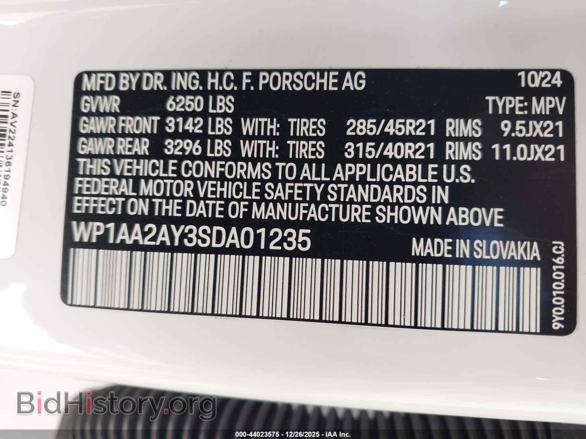 2025 PORSCHE CAYENNE - VIN: WP1AA2AY3SDA01235 - Photo 9