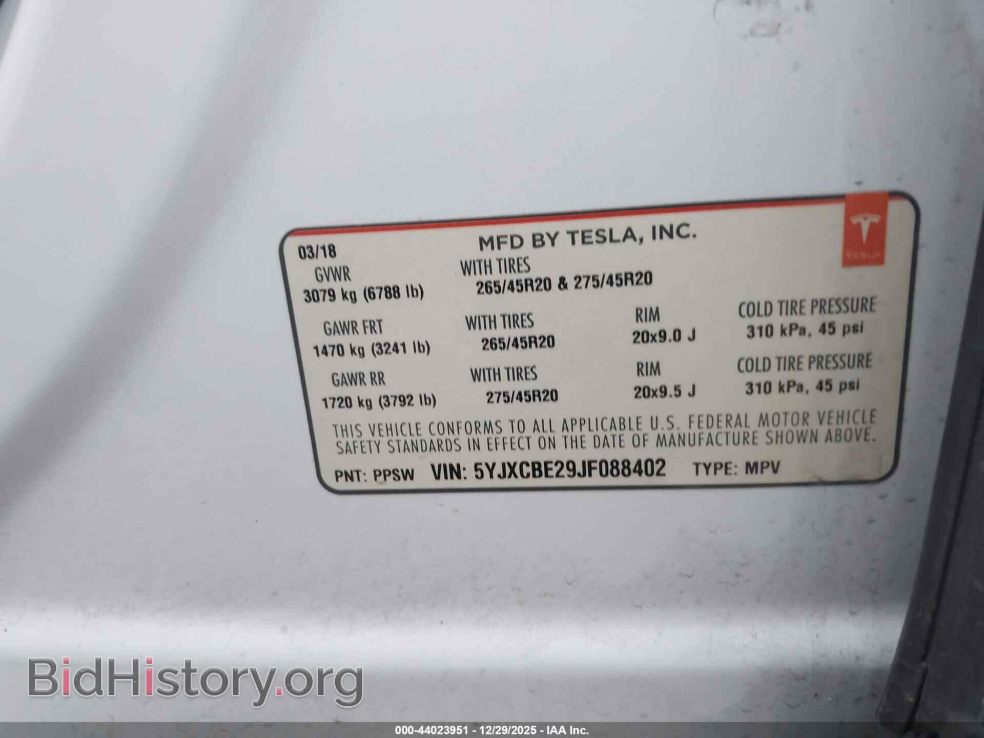 2018 TESLA MODEL X - VIN: 5YJXCBE29JF088402 - Фото 9