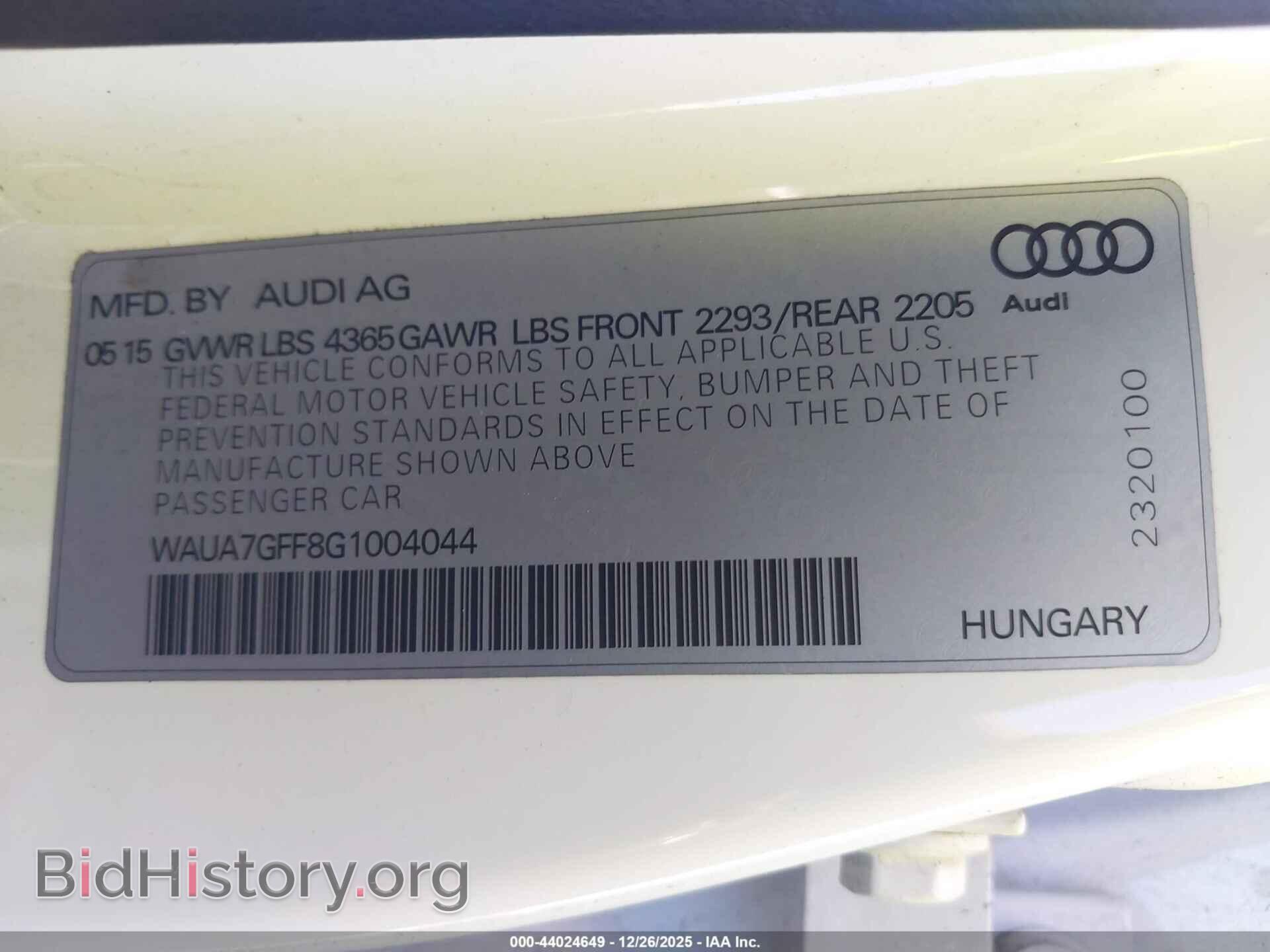 2016 AUDI A3 - VIN: WAUA7GFF8G1004044 - Фото 9